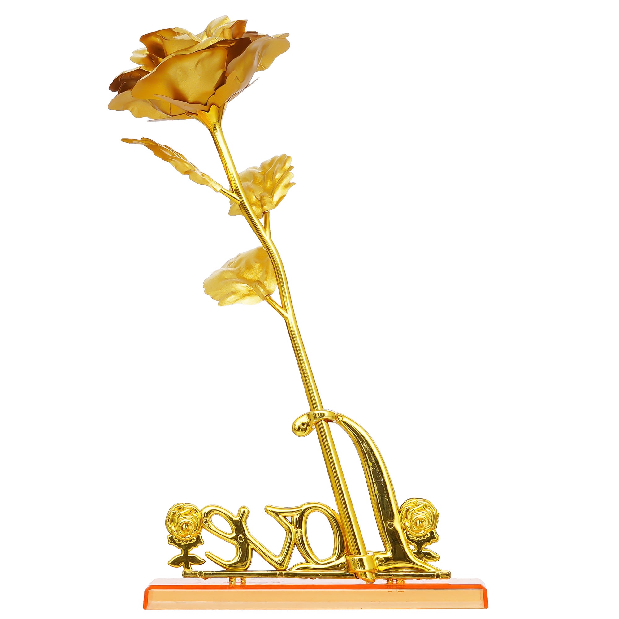 Love Golden Rose Table Decor Valentine Gift Set Showpiece 6