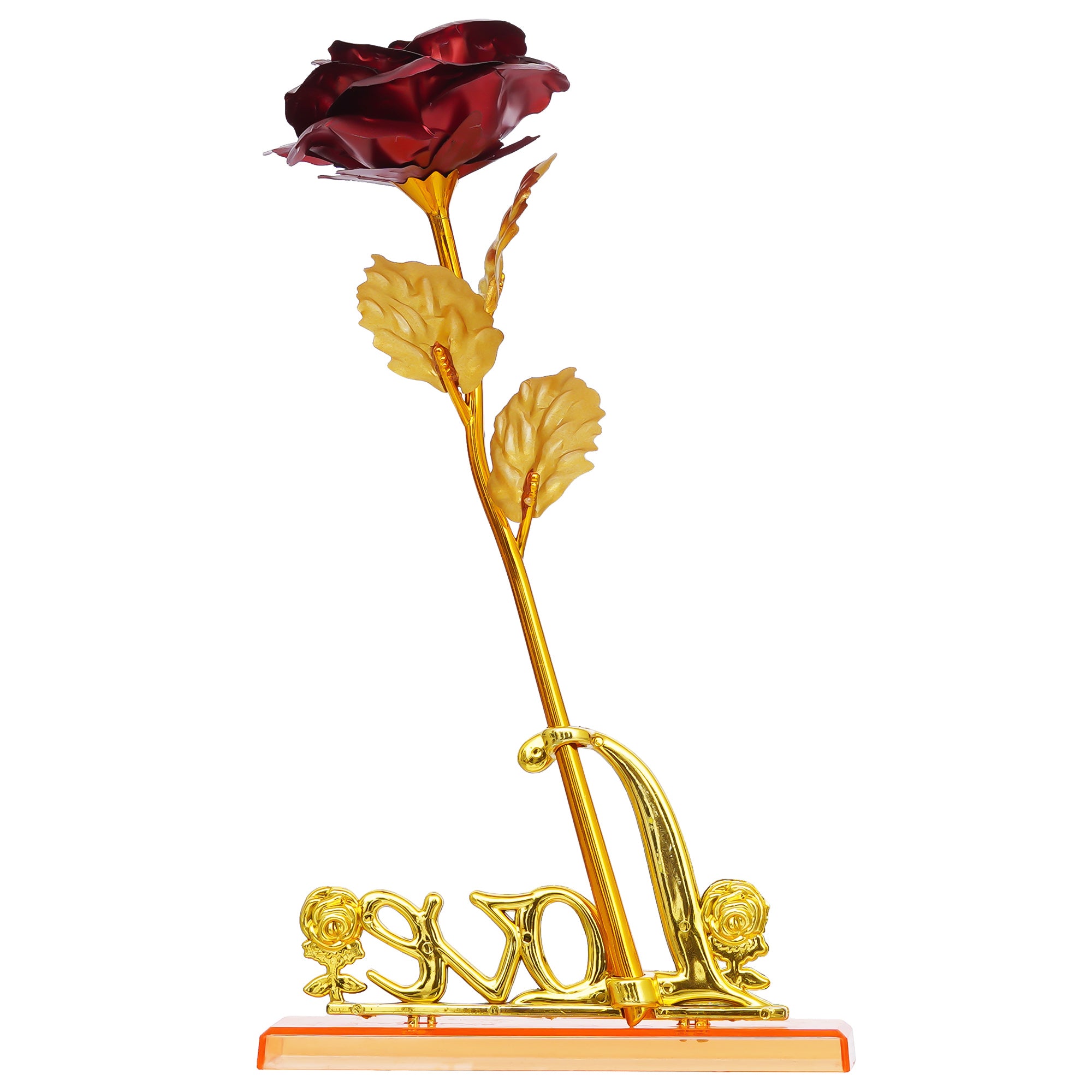 Love Golden Red Rose Table Decor Valentine Gift Set Showpiece 6