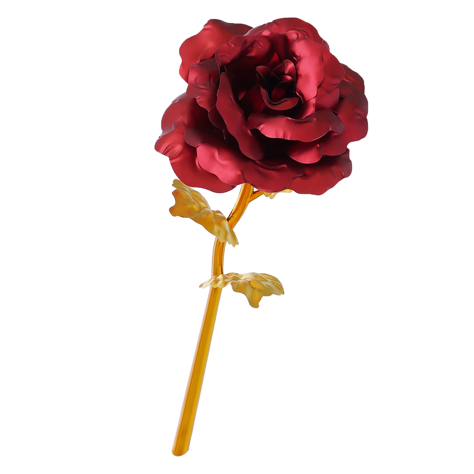 Valentine Combo of Golden Red Rose Gift Set, 2 Hearts Wooden Brown Showpiece With Stand 5