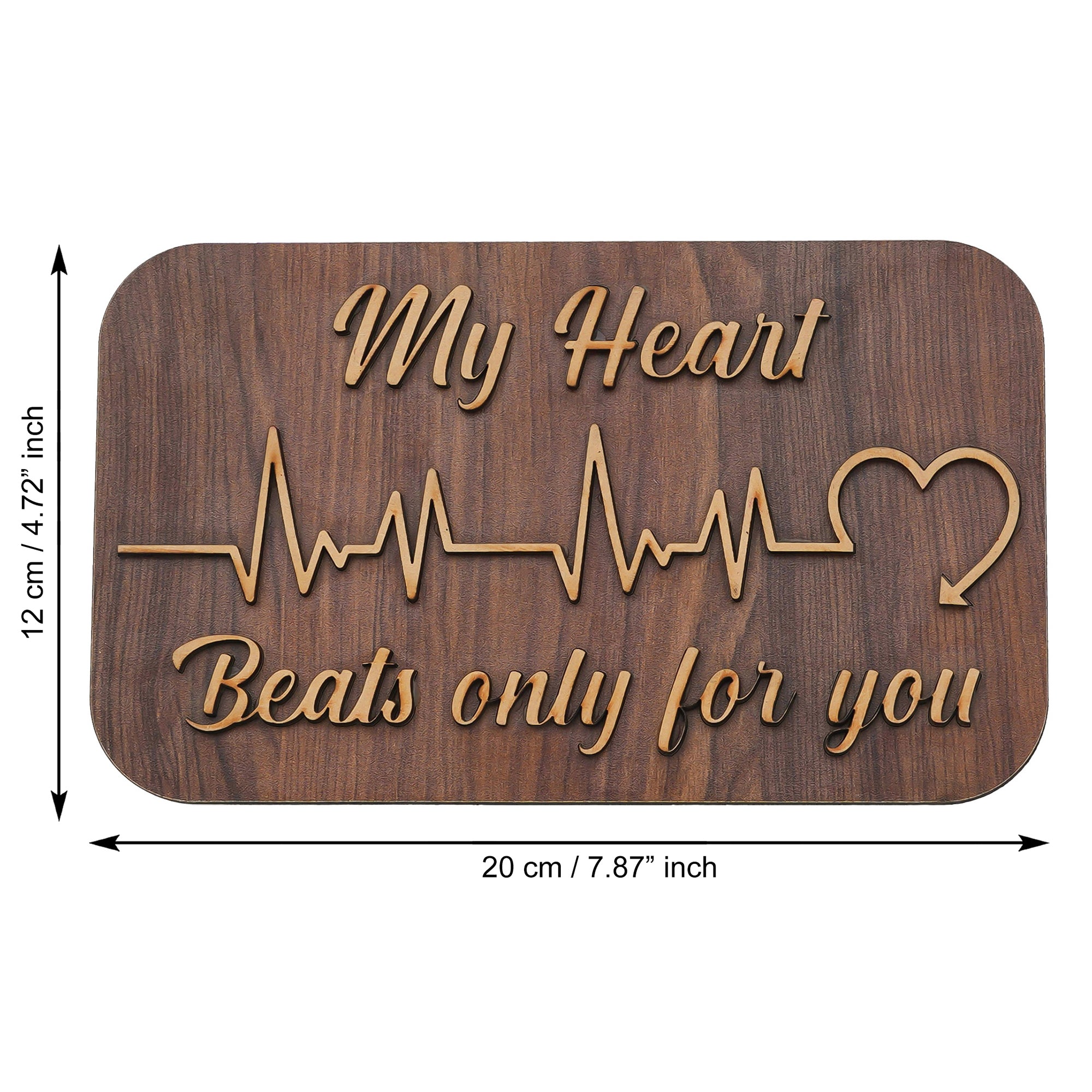 Valentine Combo of Pack of 8 Love Gift Cards, "My Heart Beats Only For You" Wooden Showpiece With Stand, Red Heart Shaped Gift Box 4
