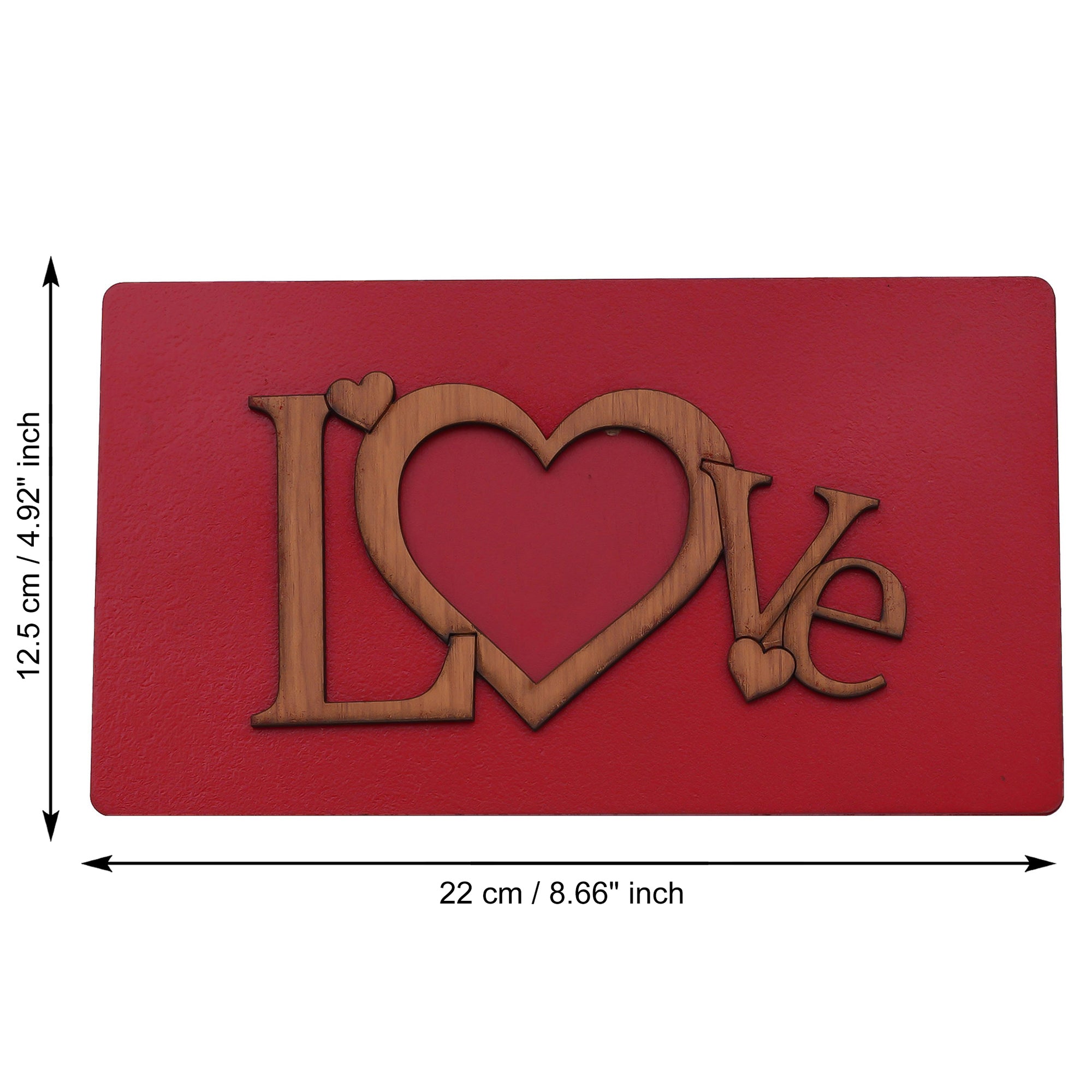 Valentine Combo of Pack of 8 Love Gift Cards, "Love" Wooden Photo Frame With Red Stand, Red Heart Shaped Gift Box 4