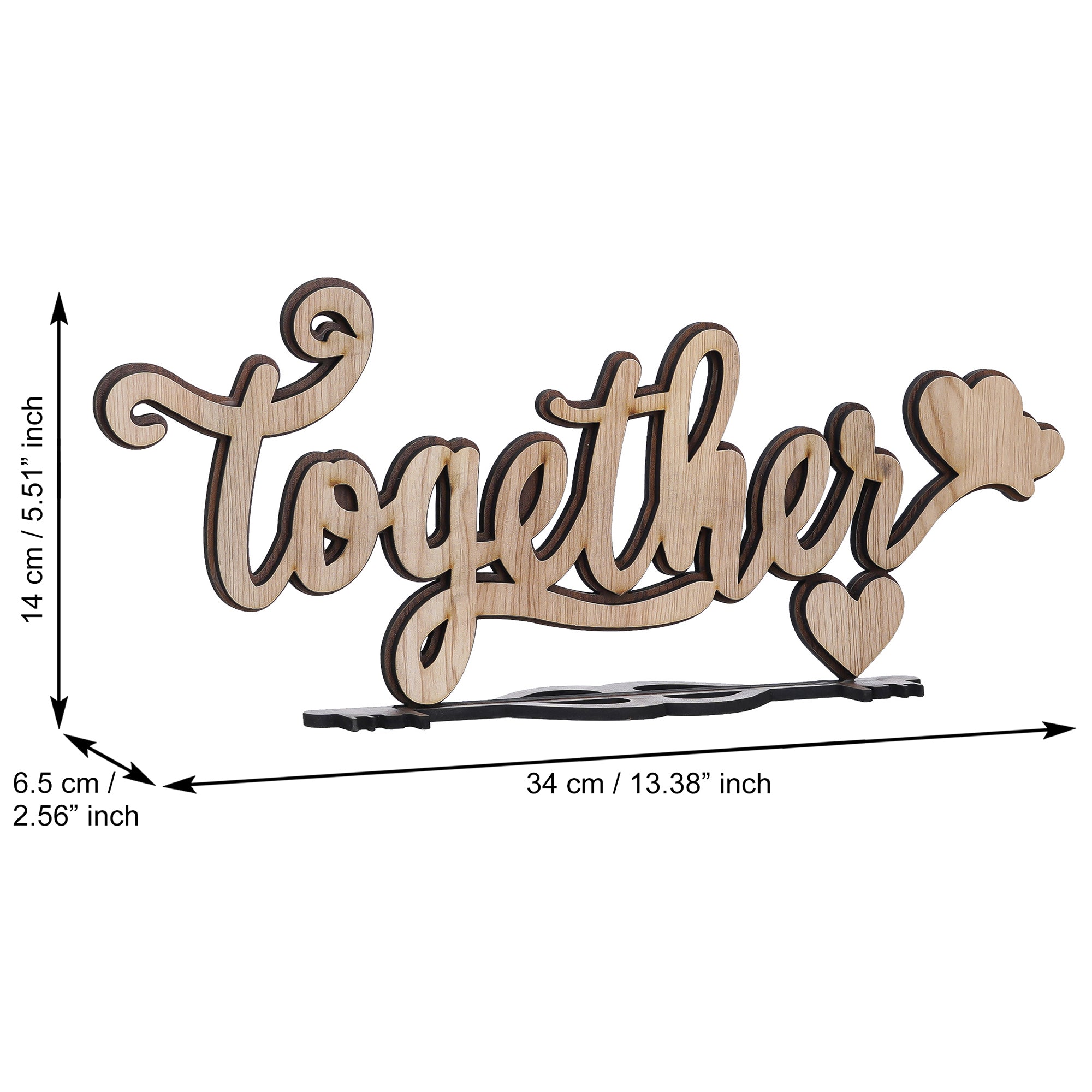 Valentine Combo of Pack of 8 Love Gift Cards, Golden Rose Gift Set, "Together" Brown Wooden Puzzle Showpiece With Stand 6