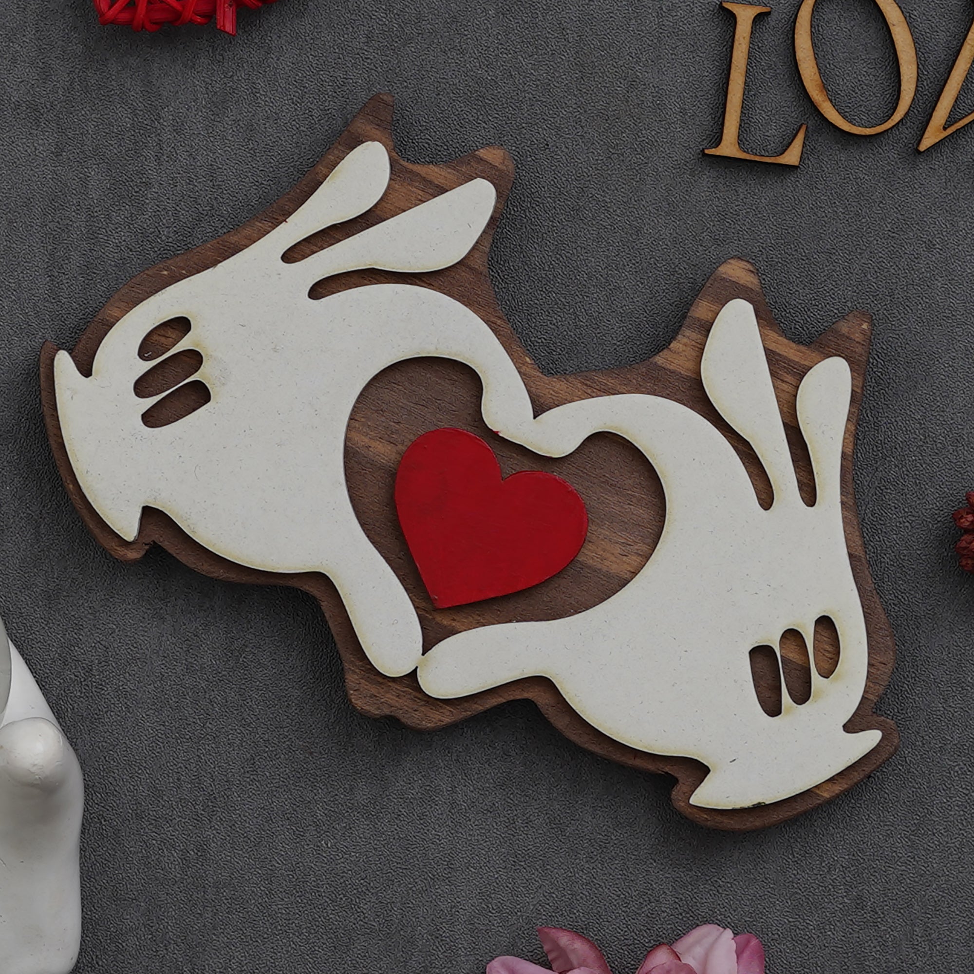 Valentine Combo of Card, Heart Shaped Gift Box Set with White Teddy and Red Roses, Hands Showcasing Red Heart Gift Set 5