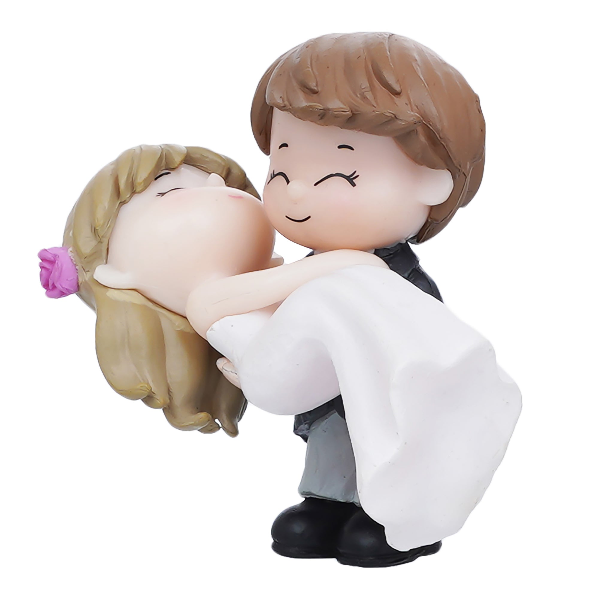 Bride Kissing Groom Romantic Polyresin Decorative Showpiece 5