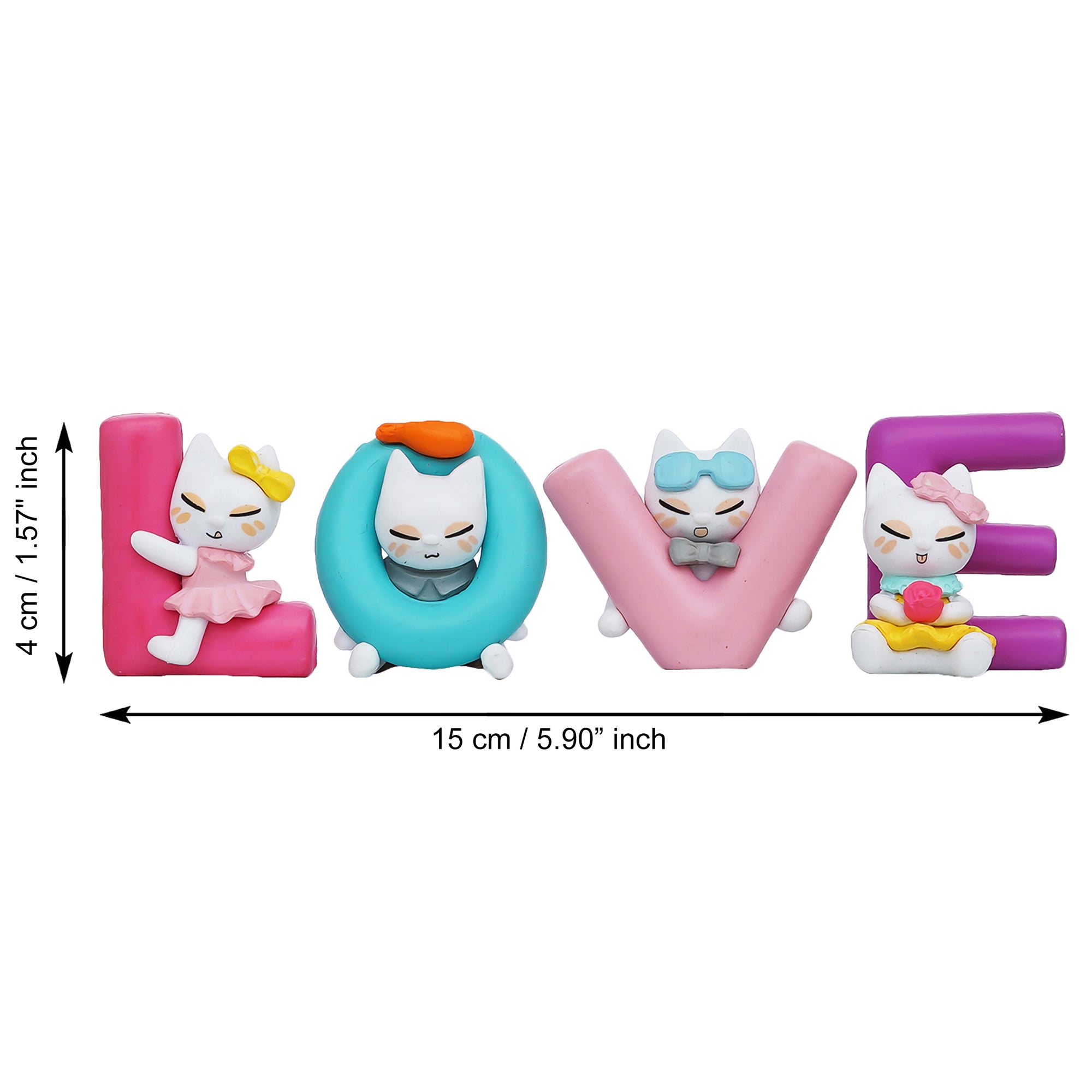 "Love" Animated Characters Valentine Multicolor Polyresin Showpiece 3