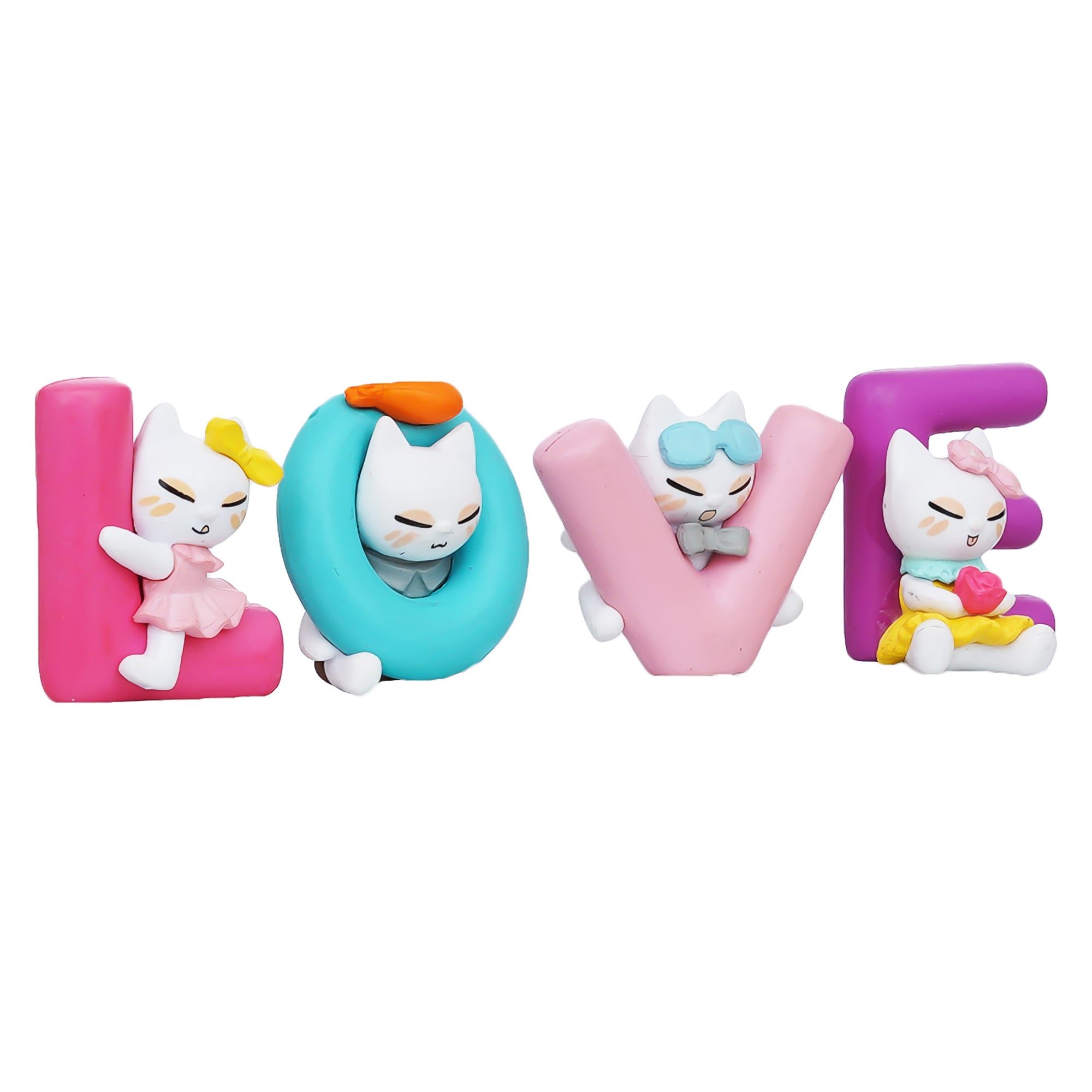Valentine Combo of "My Heart Beats Only For You" Wooden Showpiece With Stand, "Love" Animated Characters Showpiece 6