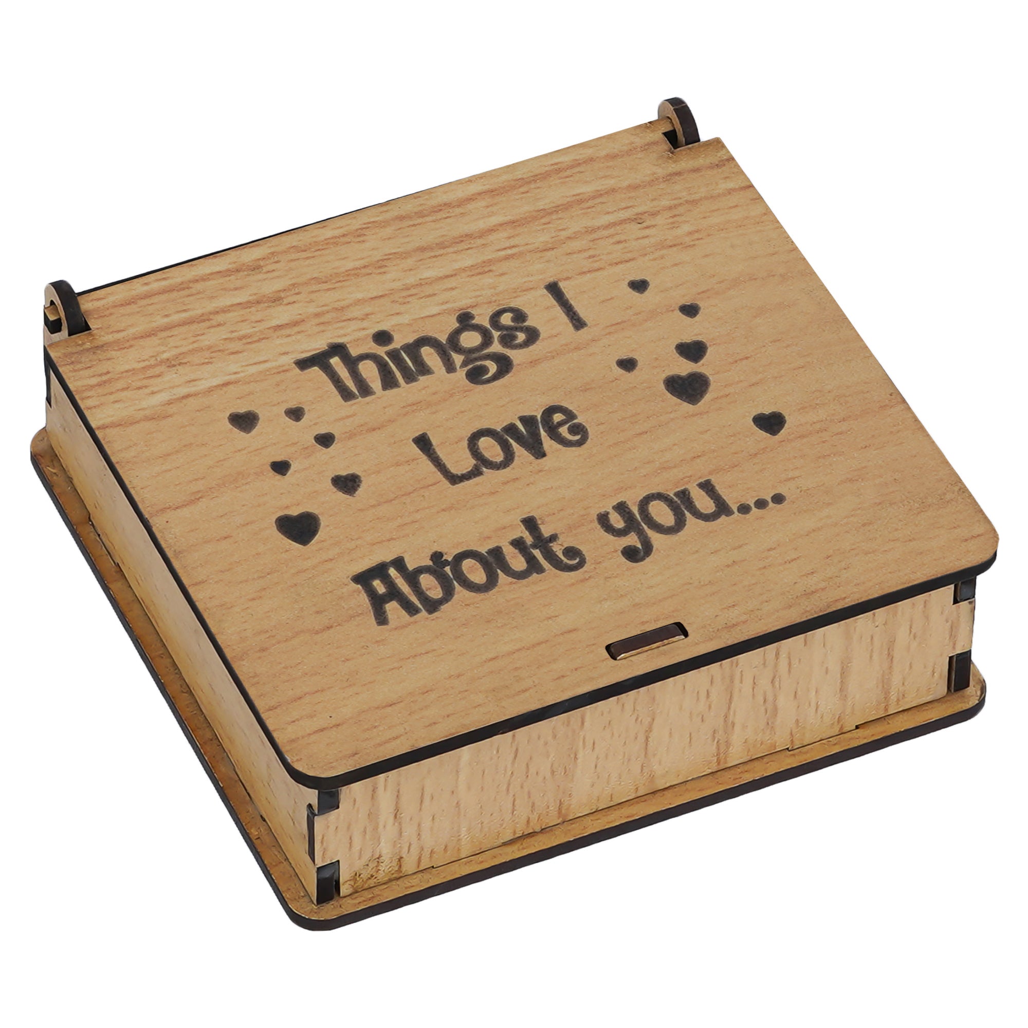 "Things I Love About You" Valentine Puzzle Wooden Gift Set (Brown) 3