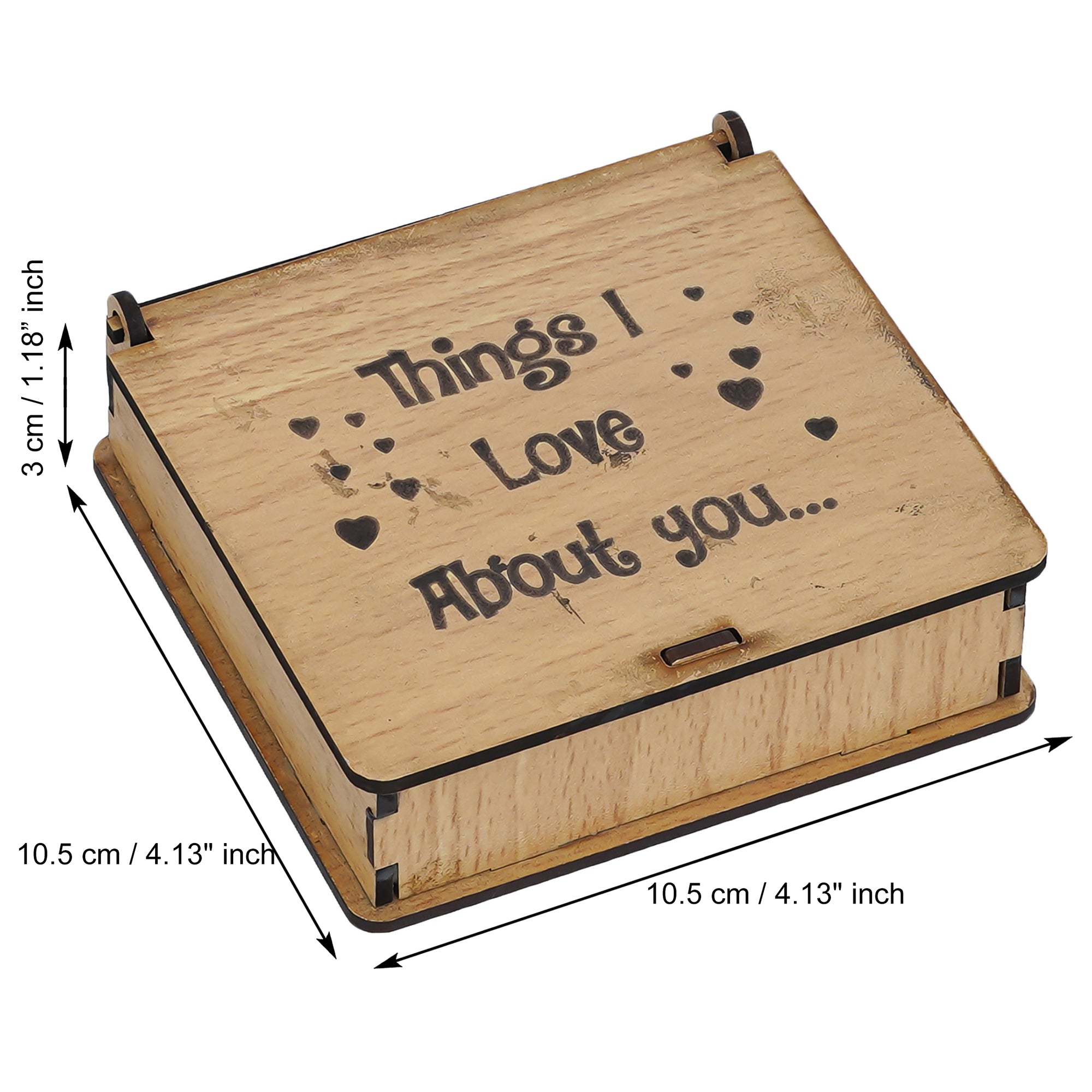 "Things I Love About You" Valentine Puzzle Wooden Gift Set (Brown) 4