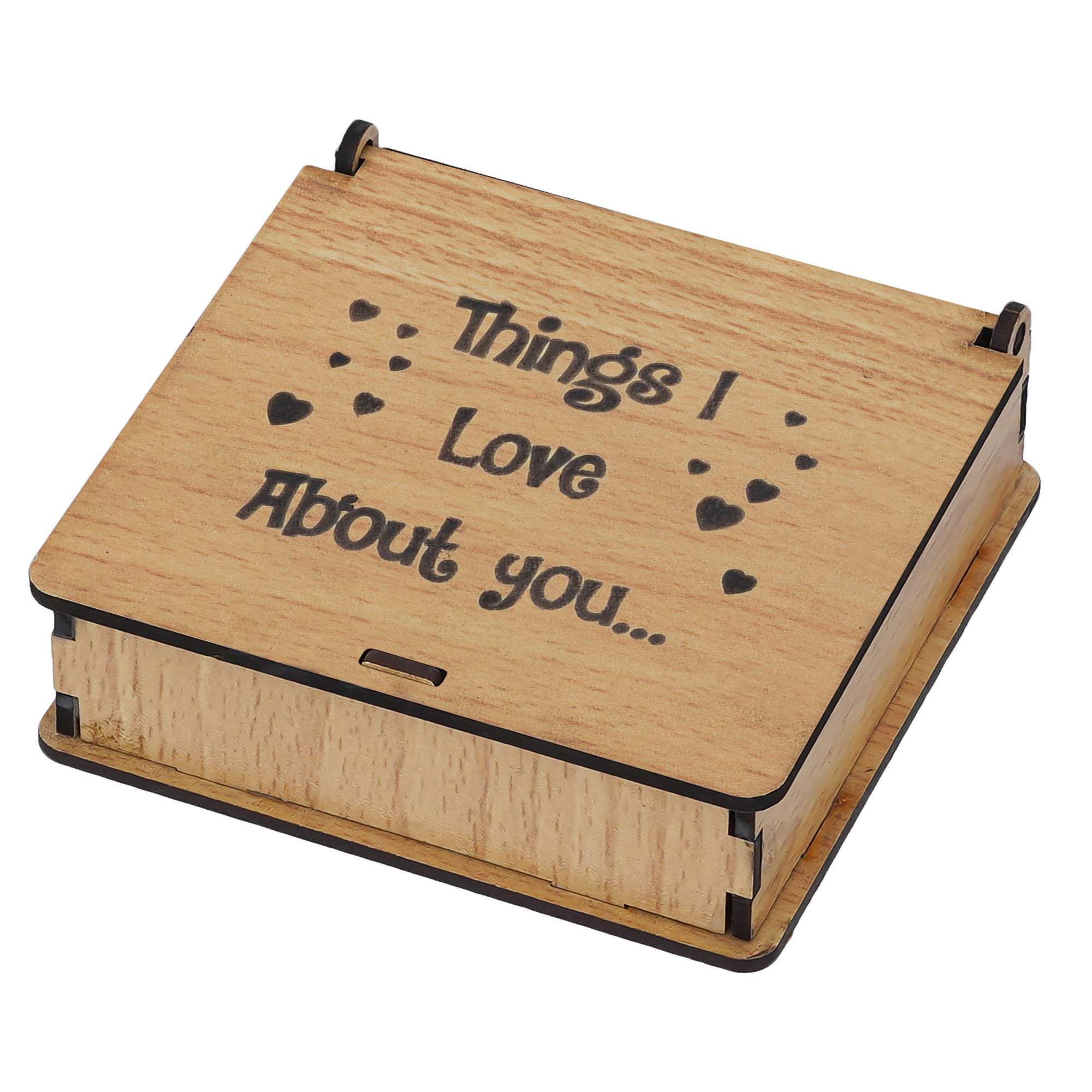 "Things I Love About You" Valentine Puzzle Wooden Gift Set (Brown) 5