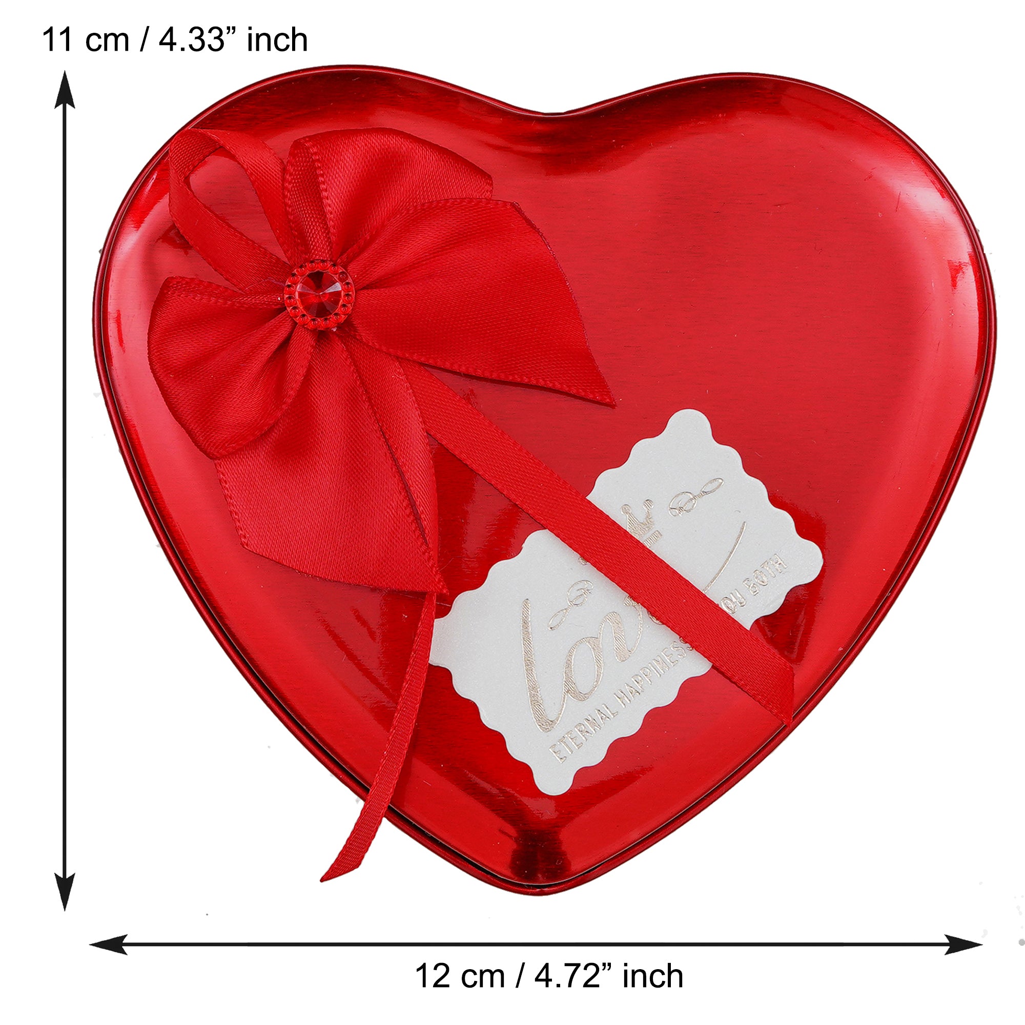 Valentine Combo of Card, Red and White Heart Hugging Each Other Gift Set, Red Heart Shaped Gift Box 6
