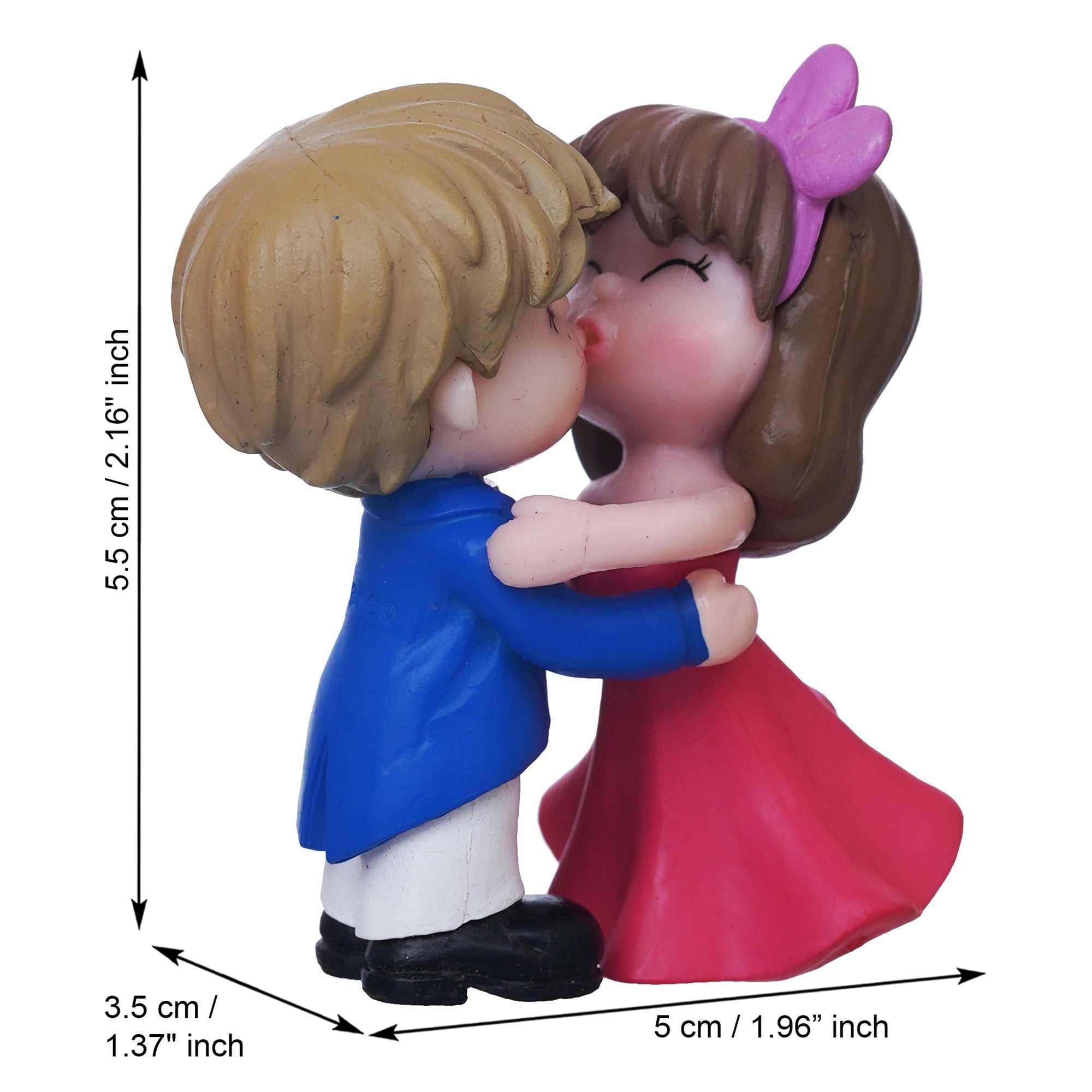 eCraftIndia Cute Romantic Kissing Couple Statue Decorative Showpiece 3