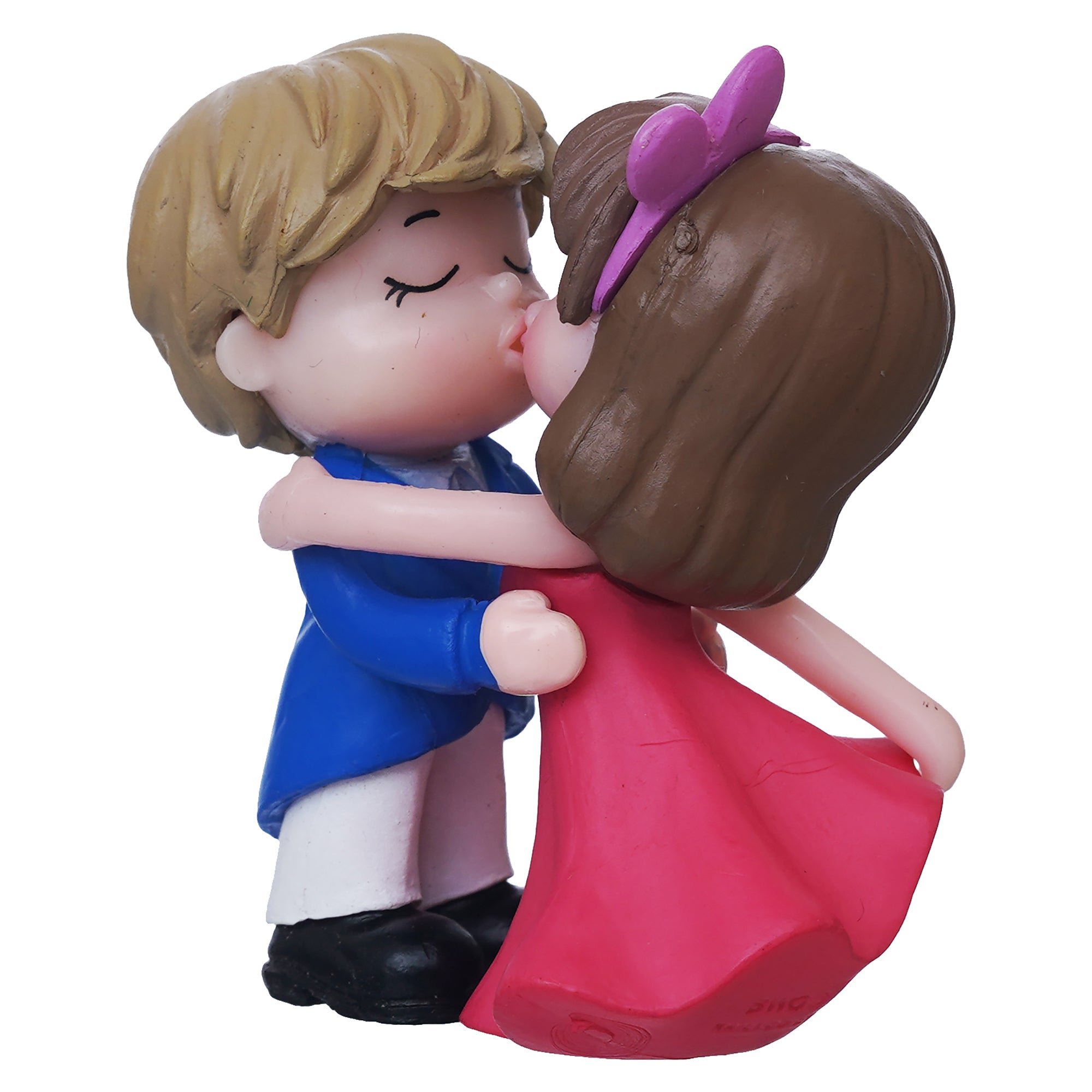 eCraftIndia Cute Romantic Kissing Couple Statue Decorative Showpiece 6