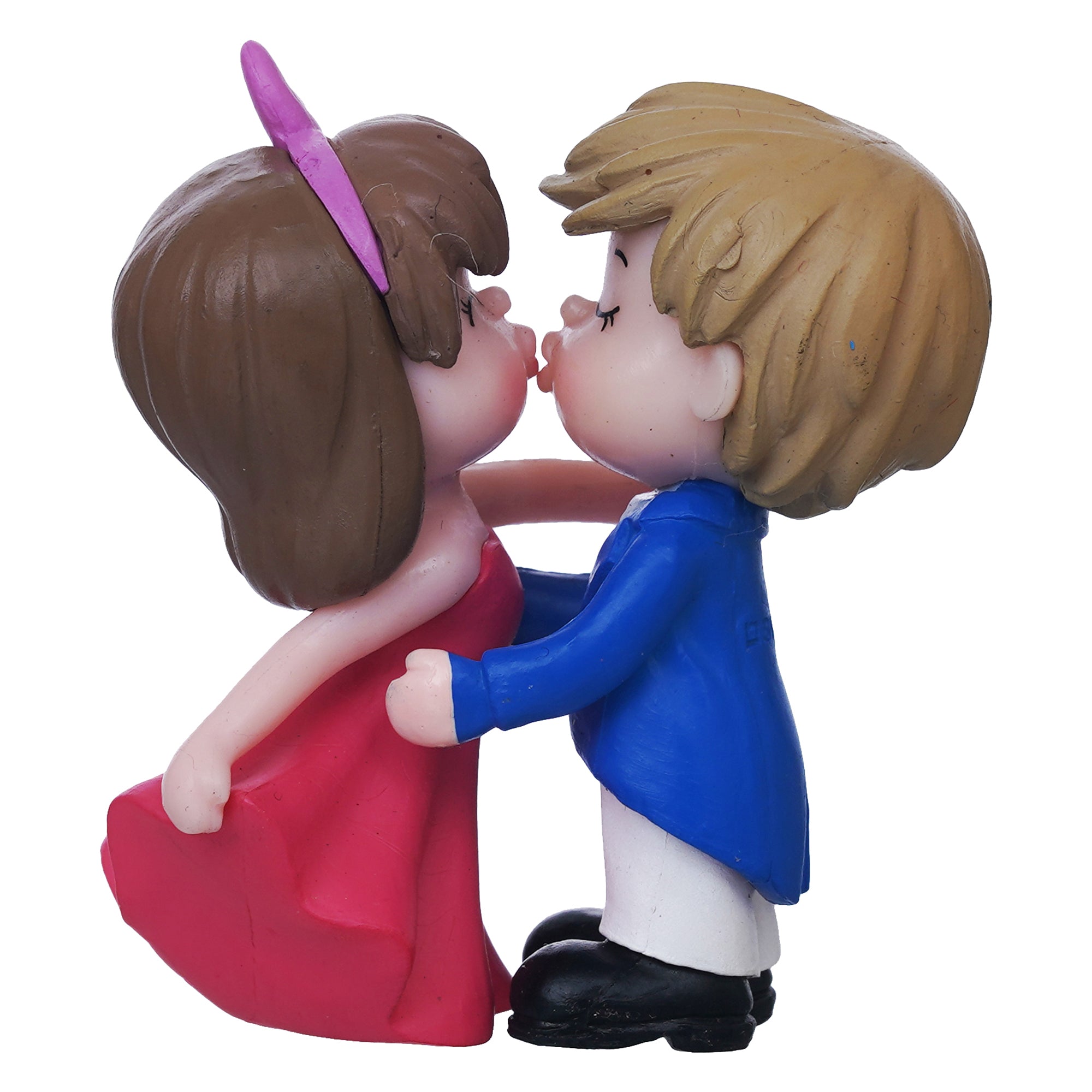 eCraftIndia Cute Romantic Kissing Couple Statue Decorative Showpiece 7