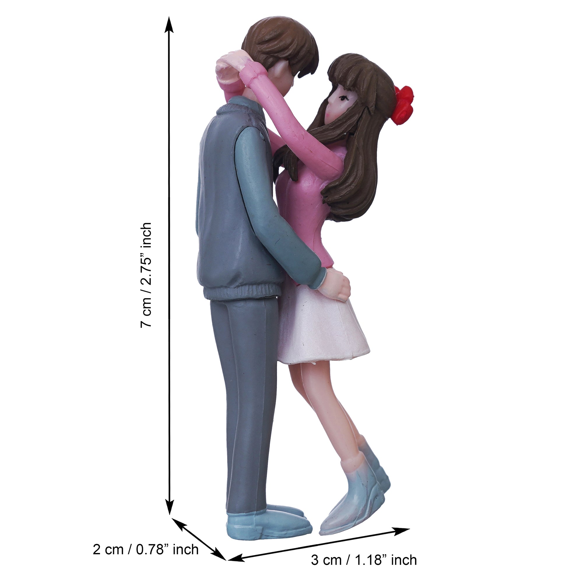 eCraftIndia Romantic Hugging Couple Statue Decorative Valentine's Day Showpiece 3