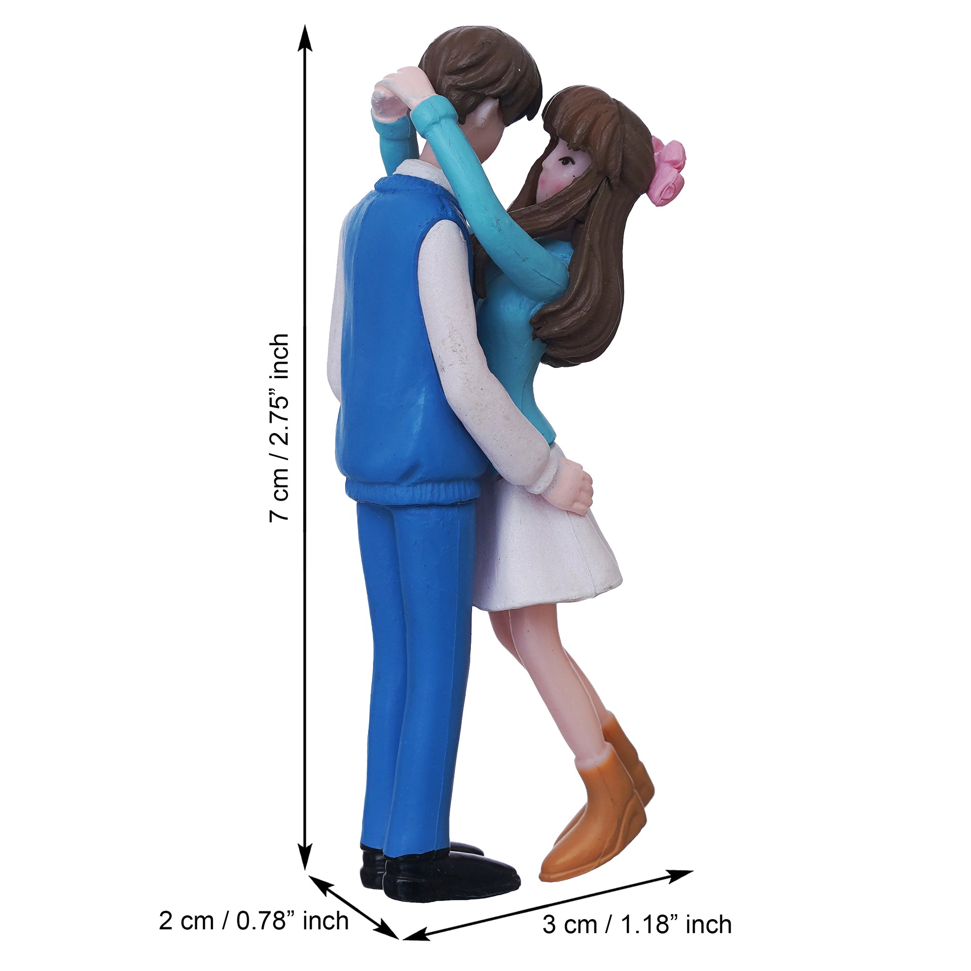 eCraftIndia Romantic Hugging Couple Statue Decorative Valentine's Day Showpiece 3