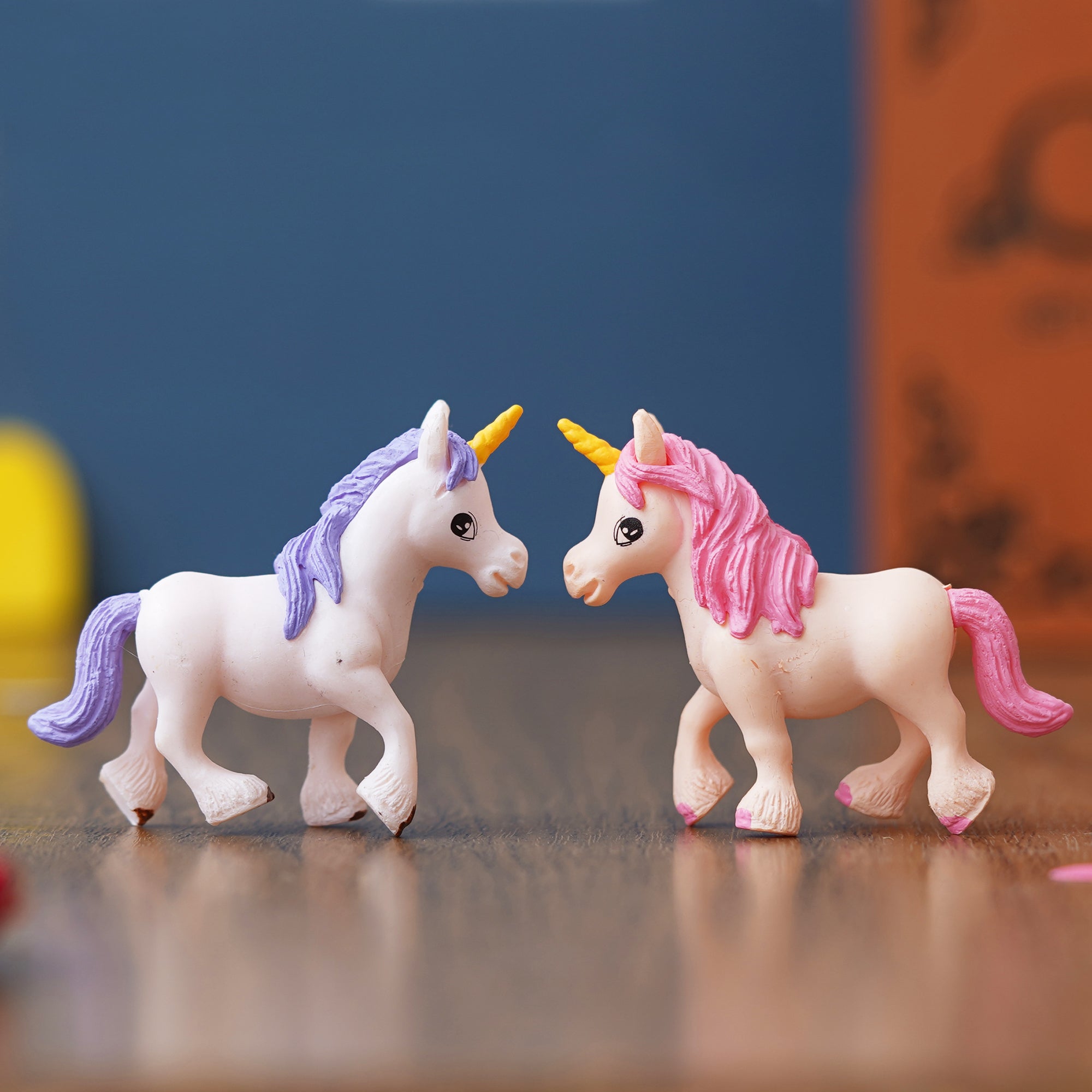 eCraftIndia Set of 2 Miniature Unicorn Horse Statues  Animal Figurines Showpiece