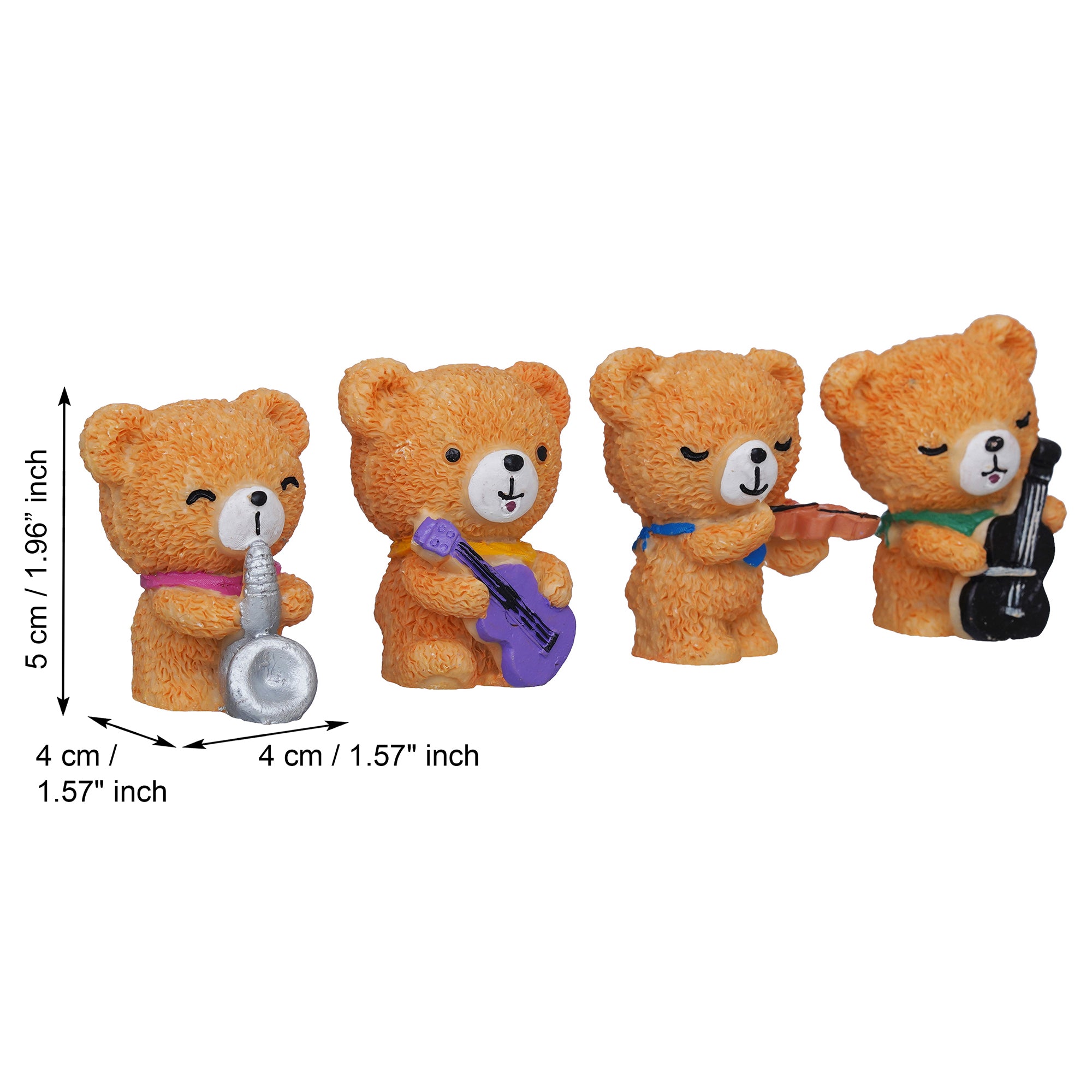 eCraftIndia Set of 4 Cute Teddy Bears Playing Musical Instruments Showpieces 3