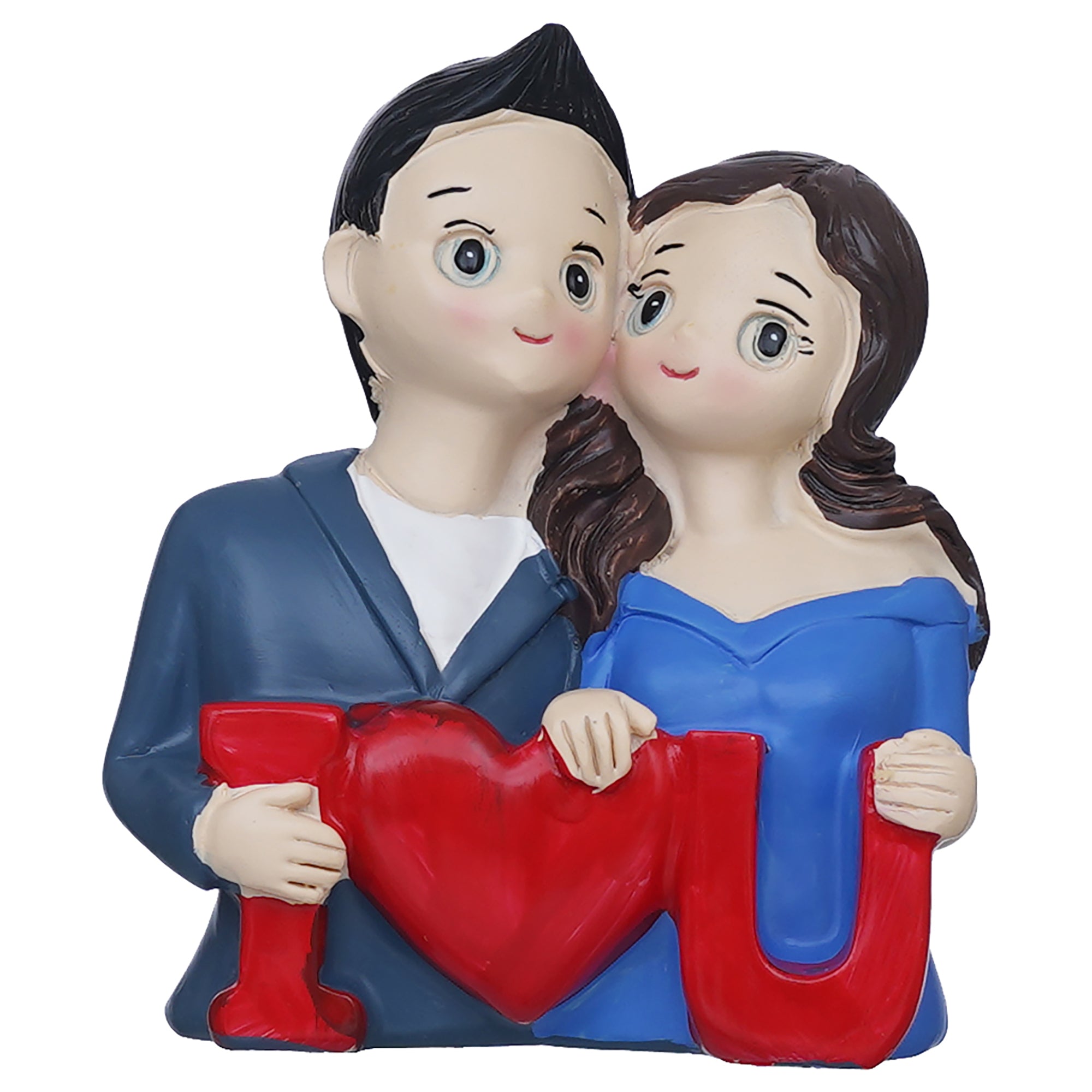 eCraftIndia Cute "I Love You" Couple Showpiece Romantic Gift for Valentine's Day 2