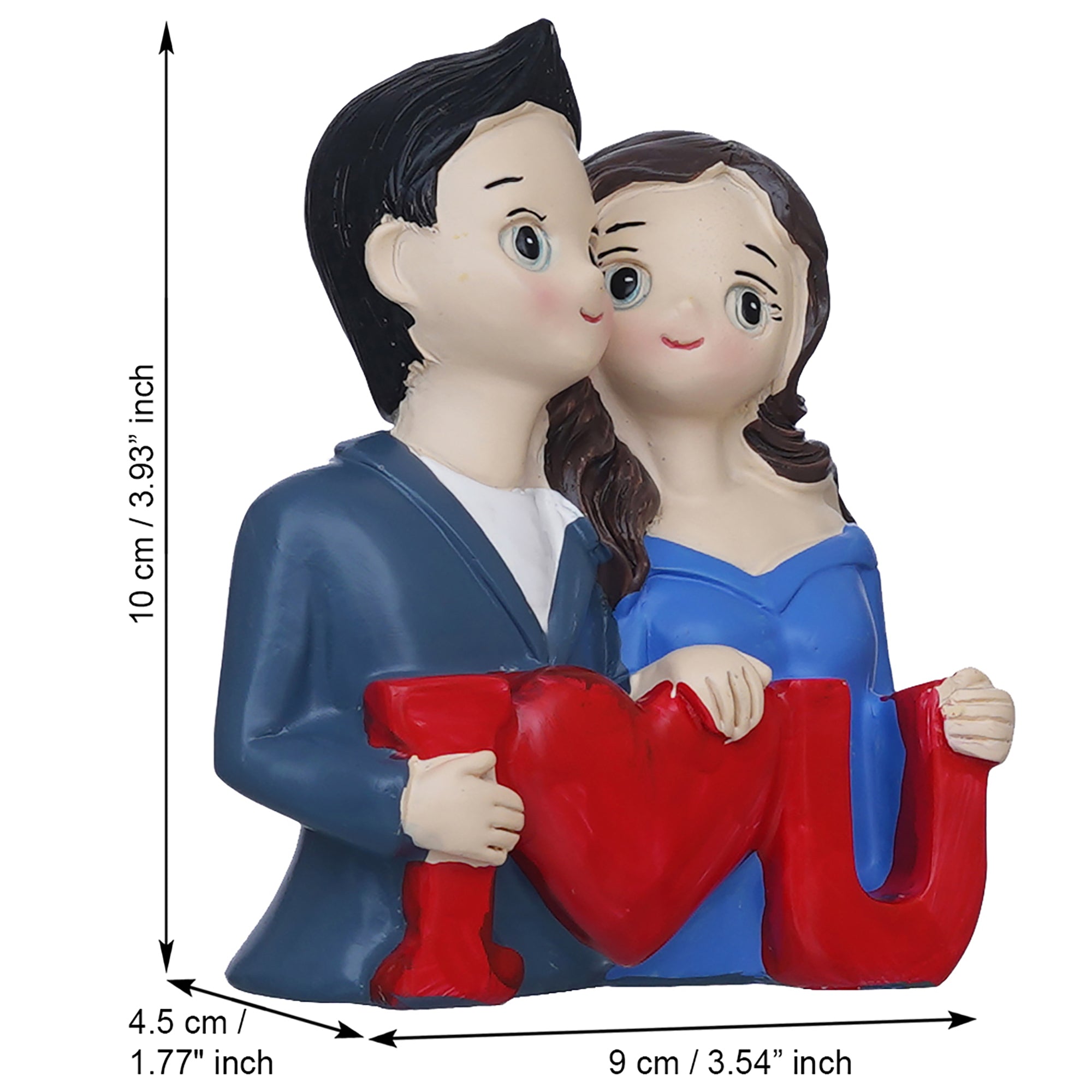 eCraftIndia Cute "I Love You" Couple Showpiece Romantic Gift for Valentine's Day 3