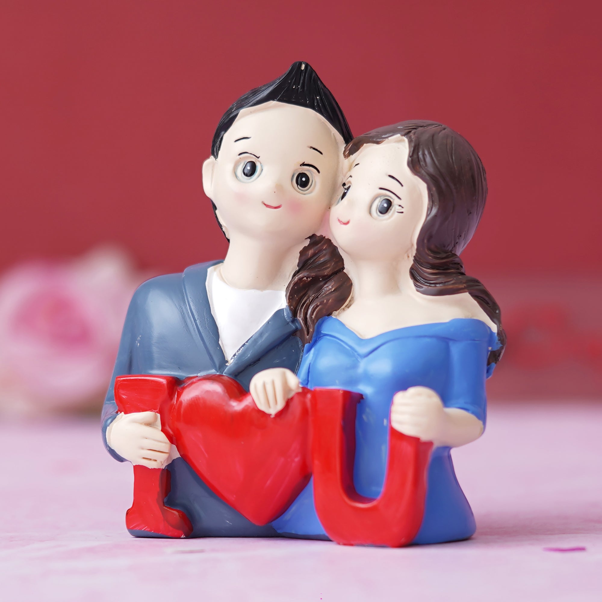 eCraftIndia Cute "I Love You" Couple Showpiece Romantic Gift for Valentine's Day 5