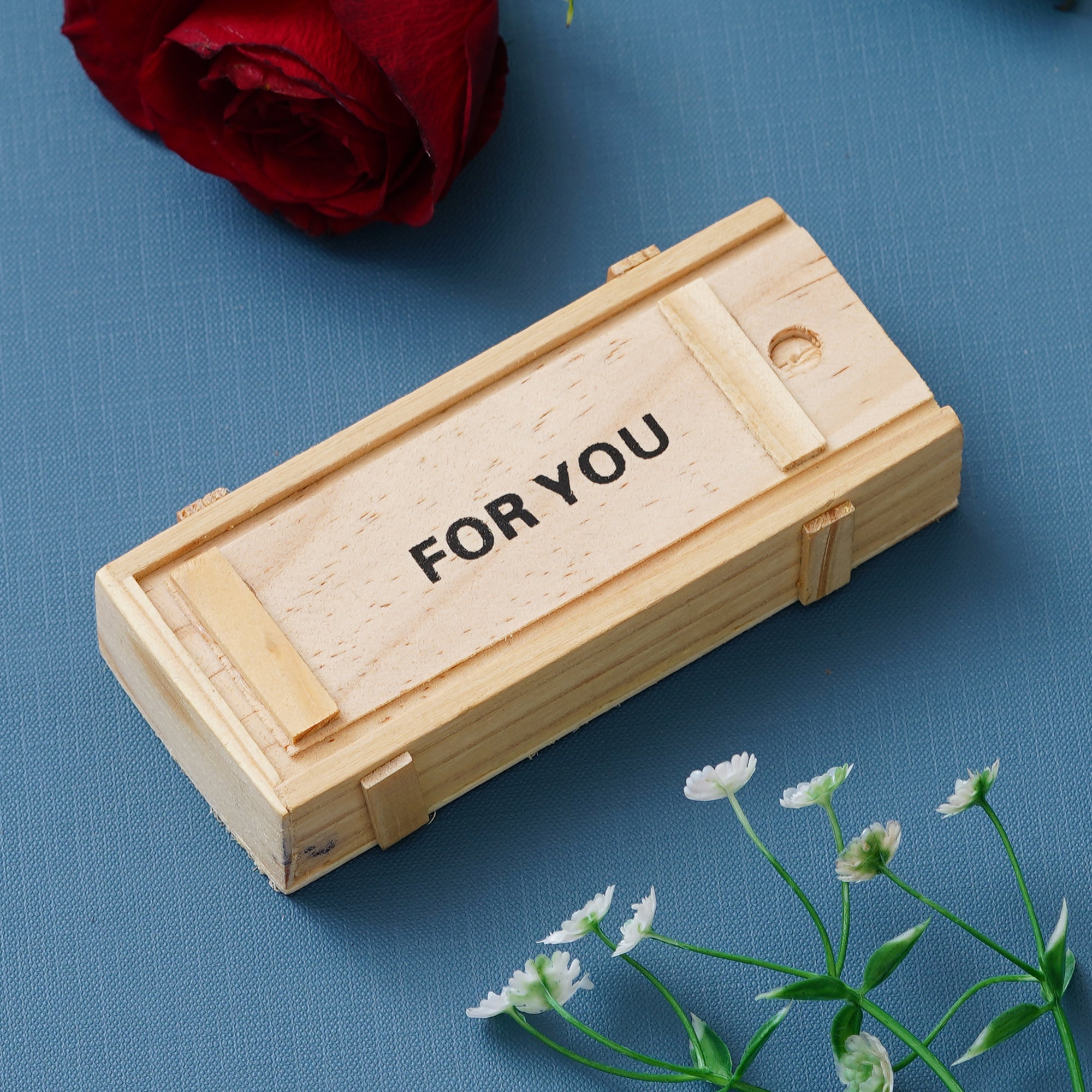 Set Of 7 Personal Messages Greeting Bottles In Wooden Box "For You" 2