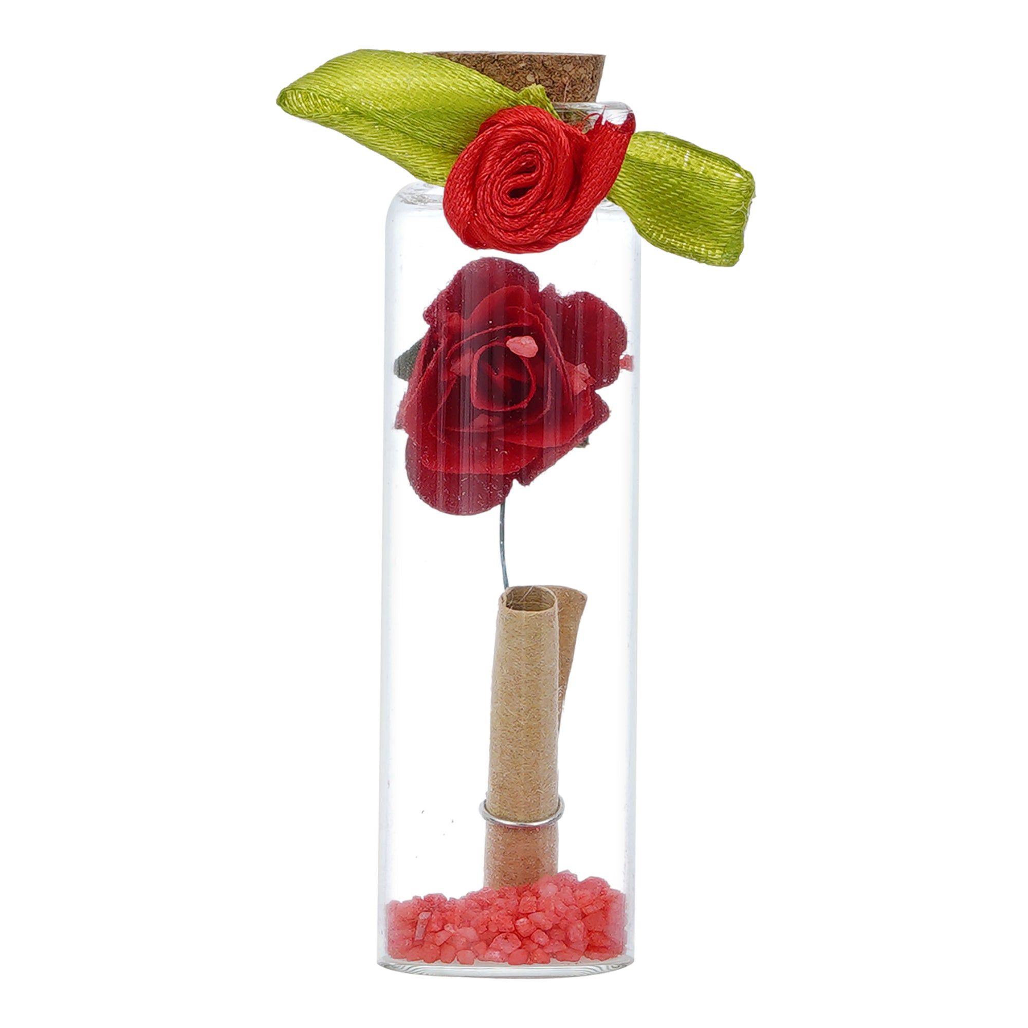 Set Of 6 Personal Messages Greeting Bottles In Wooden Box "For You" Red Decorative Bottle 6