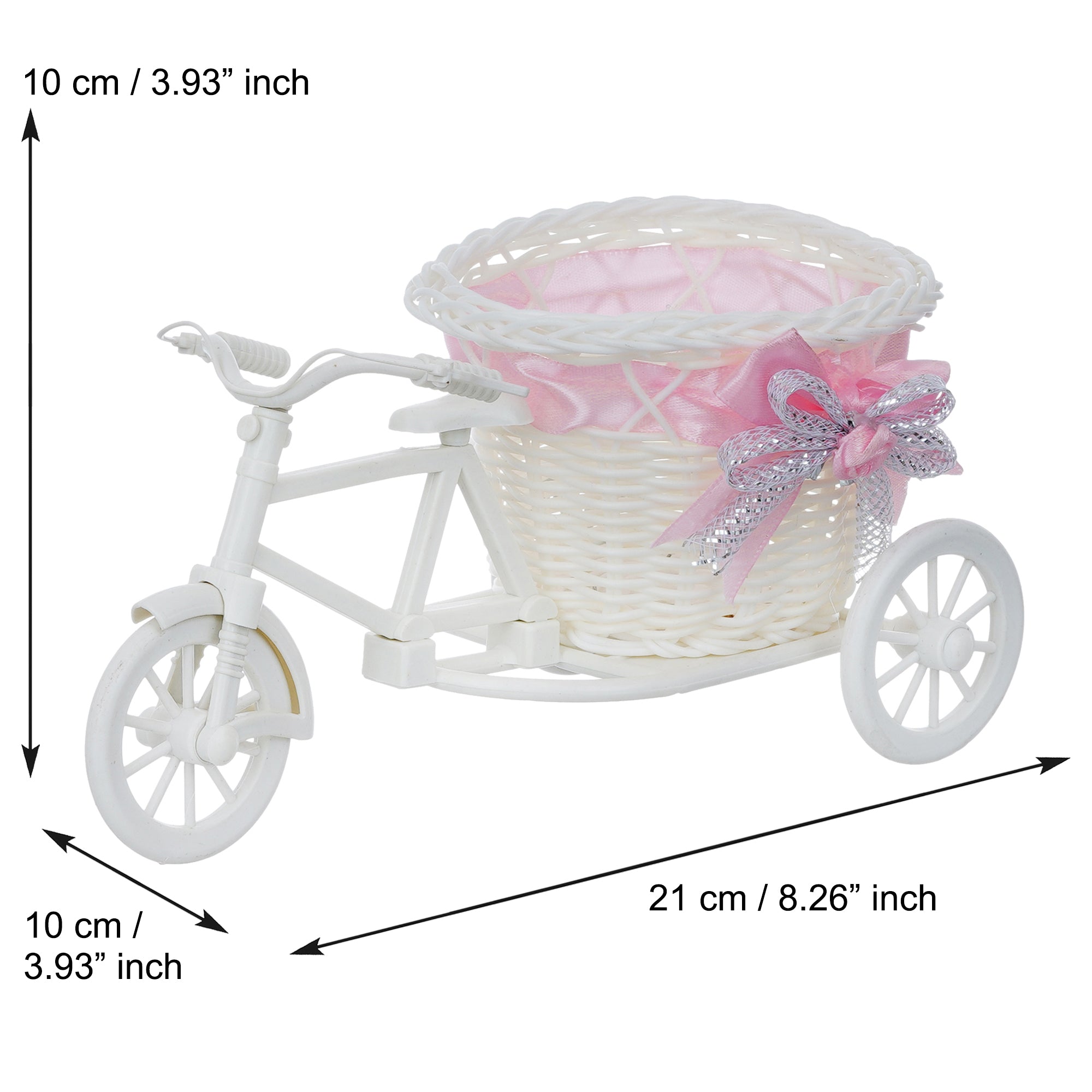 Pink and White Cycle Basket Showpiece 5