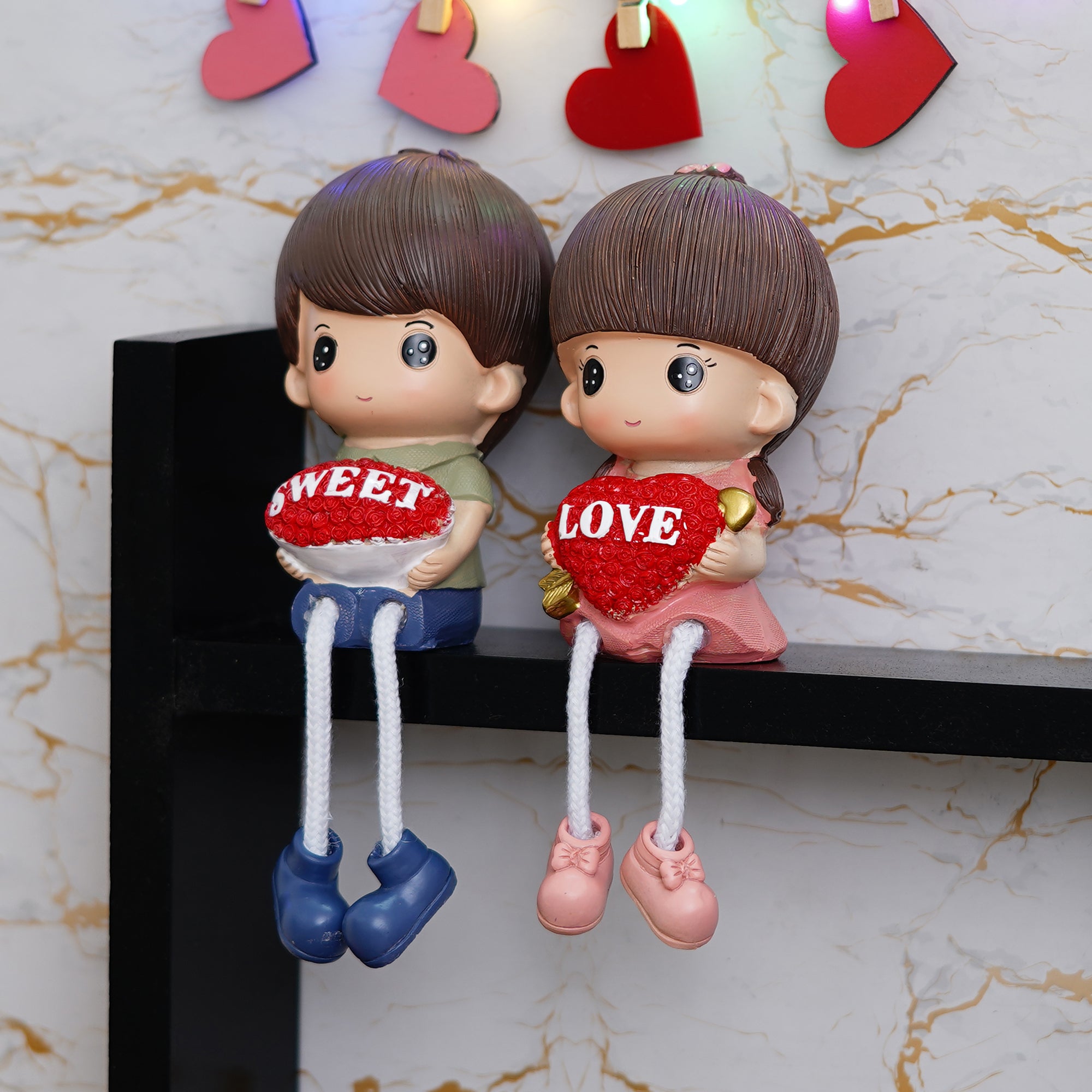 Colorful Sweet Love Girl & Boy Couple Statue 3