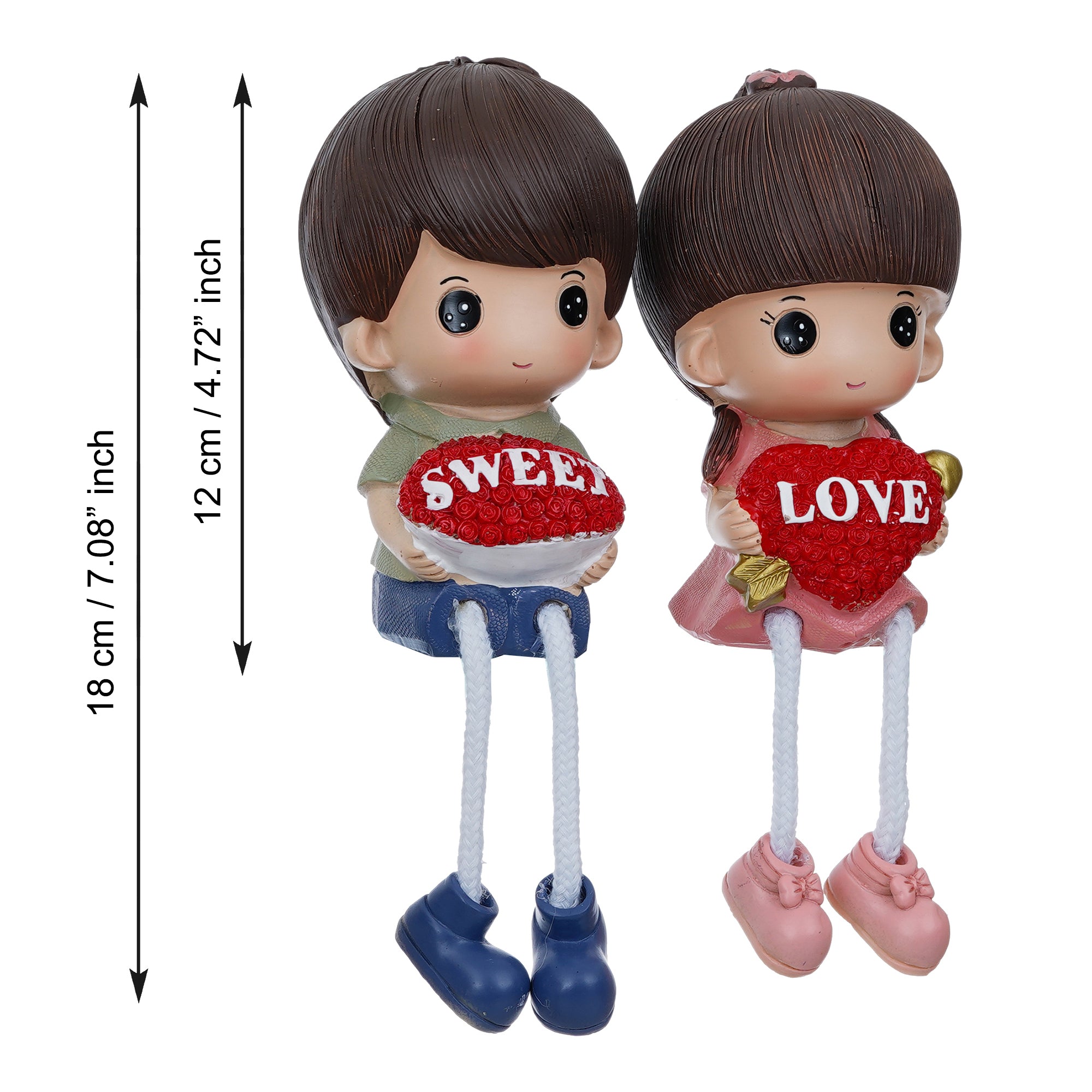 Colorful Sweet Love Girl & Boy Couple Statue 5