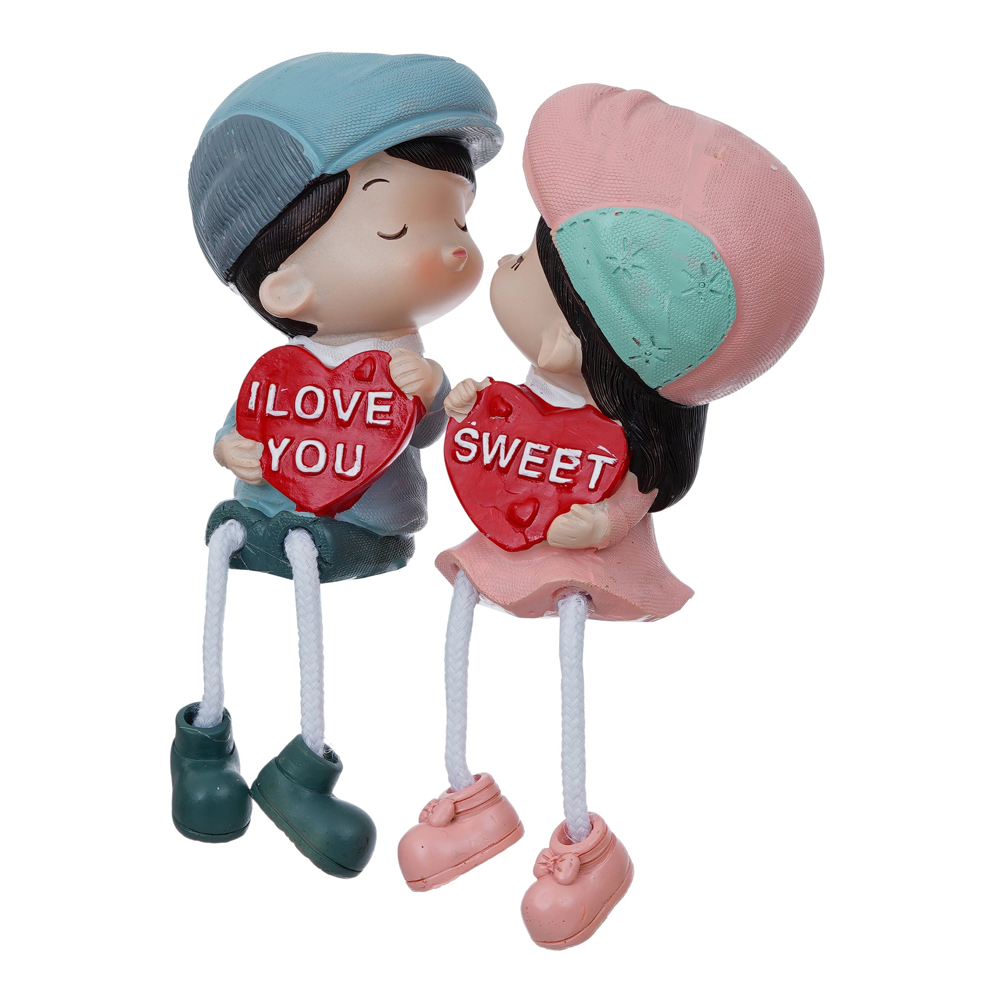 Colorful Girl & Boy Kissing Couple Statue 6