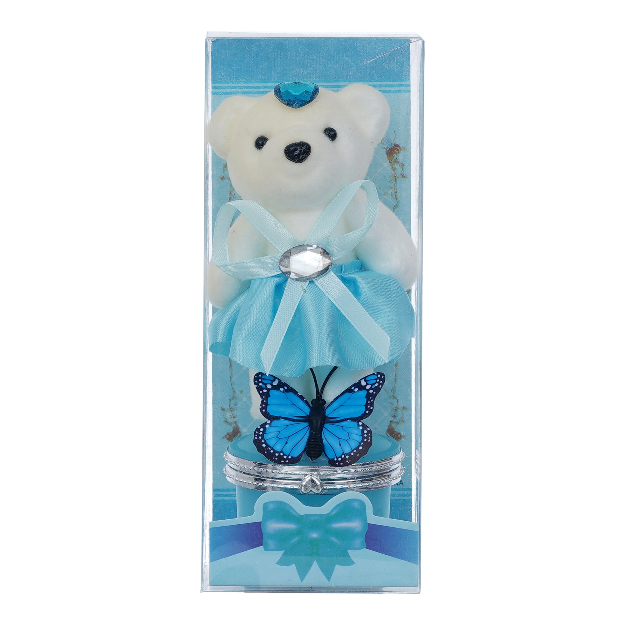 Blue Butterfly and White Teddy Bear Gift Box 2