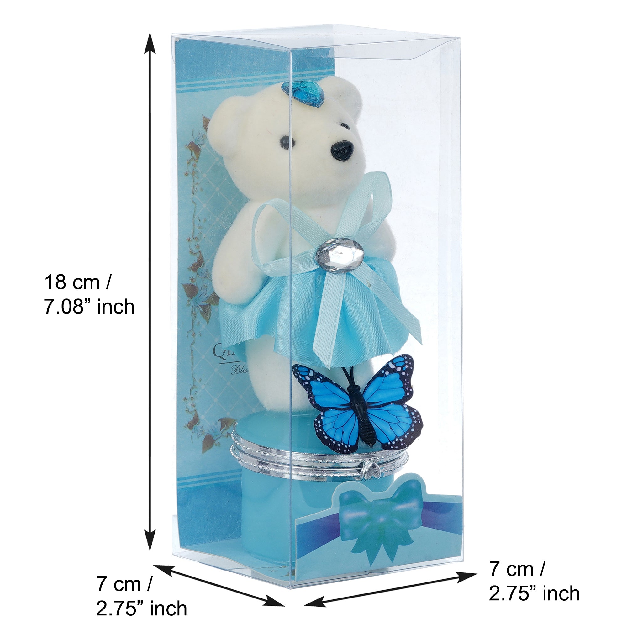 Blue Butterfly and White Teddy Bear Gift Box 3