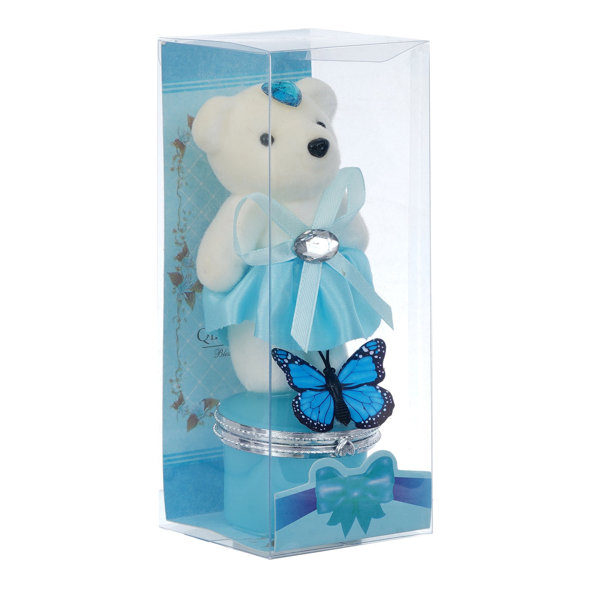 Blue Butterfly and White Teddy Bear Gift Box 4