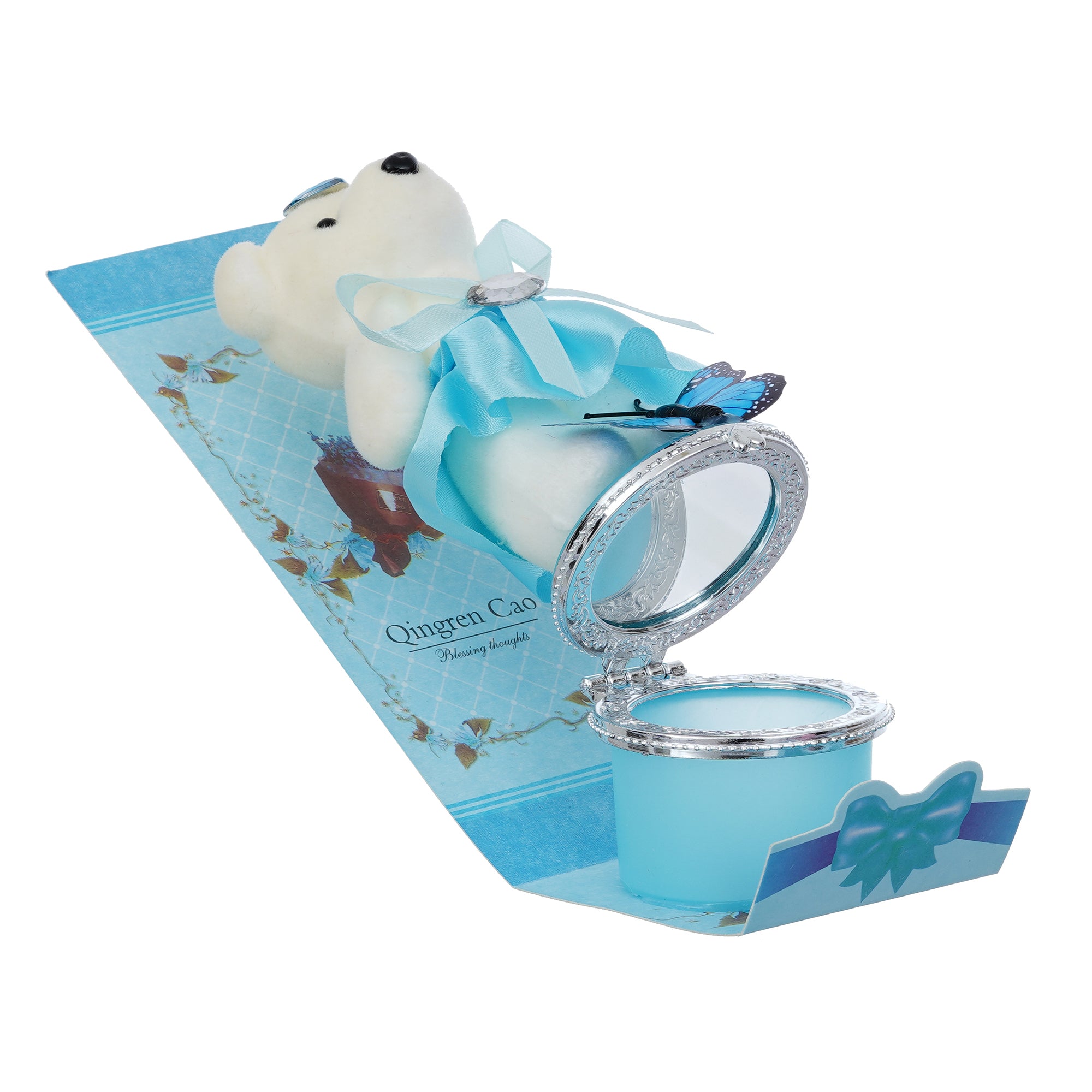Blue Butterfly and White Teddy Bear Gift Box 6