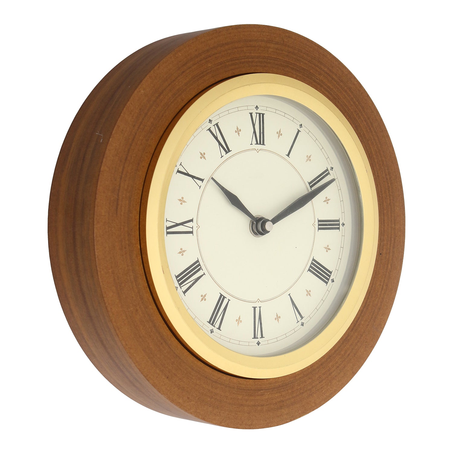 Brown Round Wooden Wall Clock 3