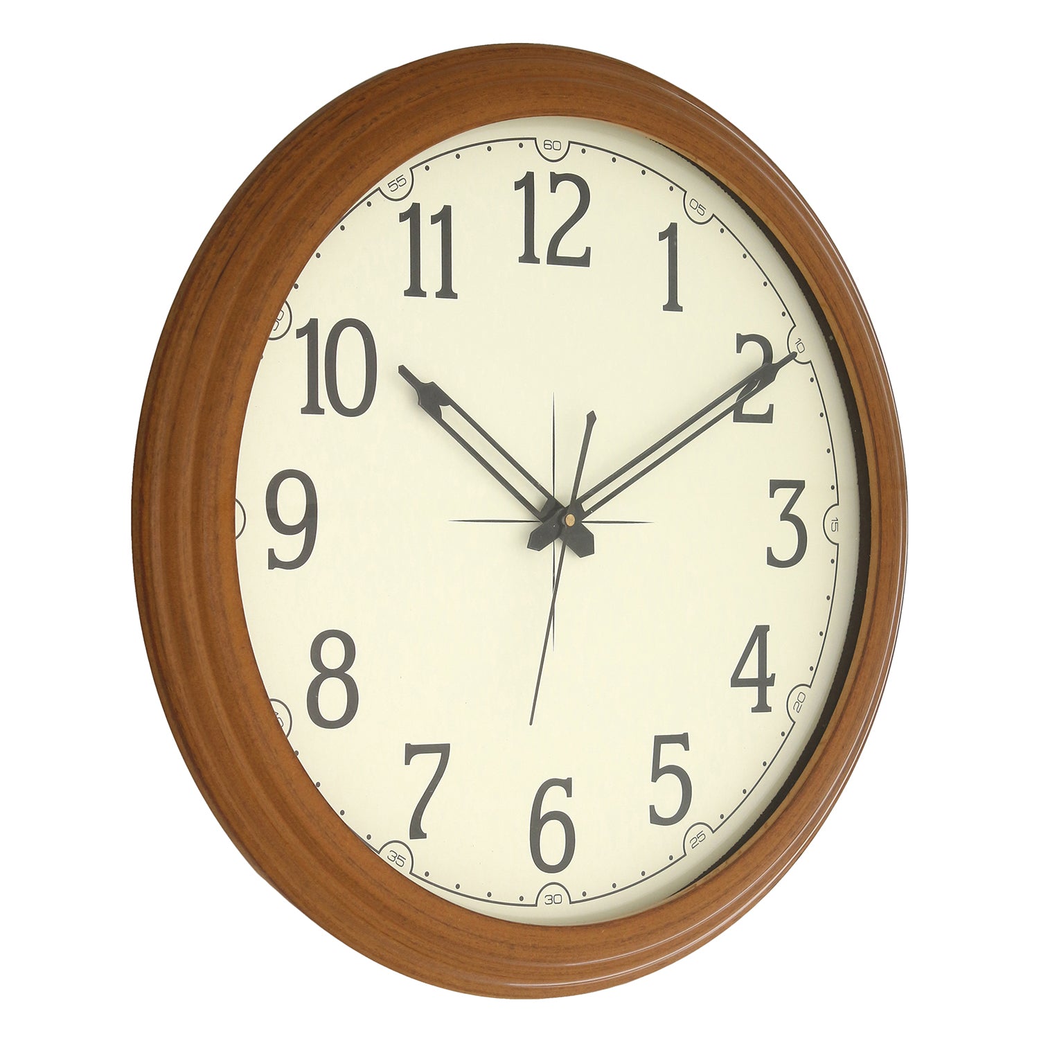 Brown Round Shape Wooden Wall Clock 3