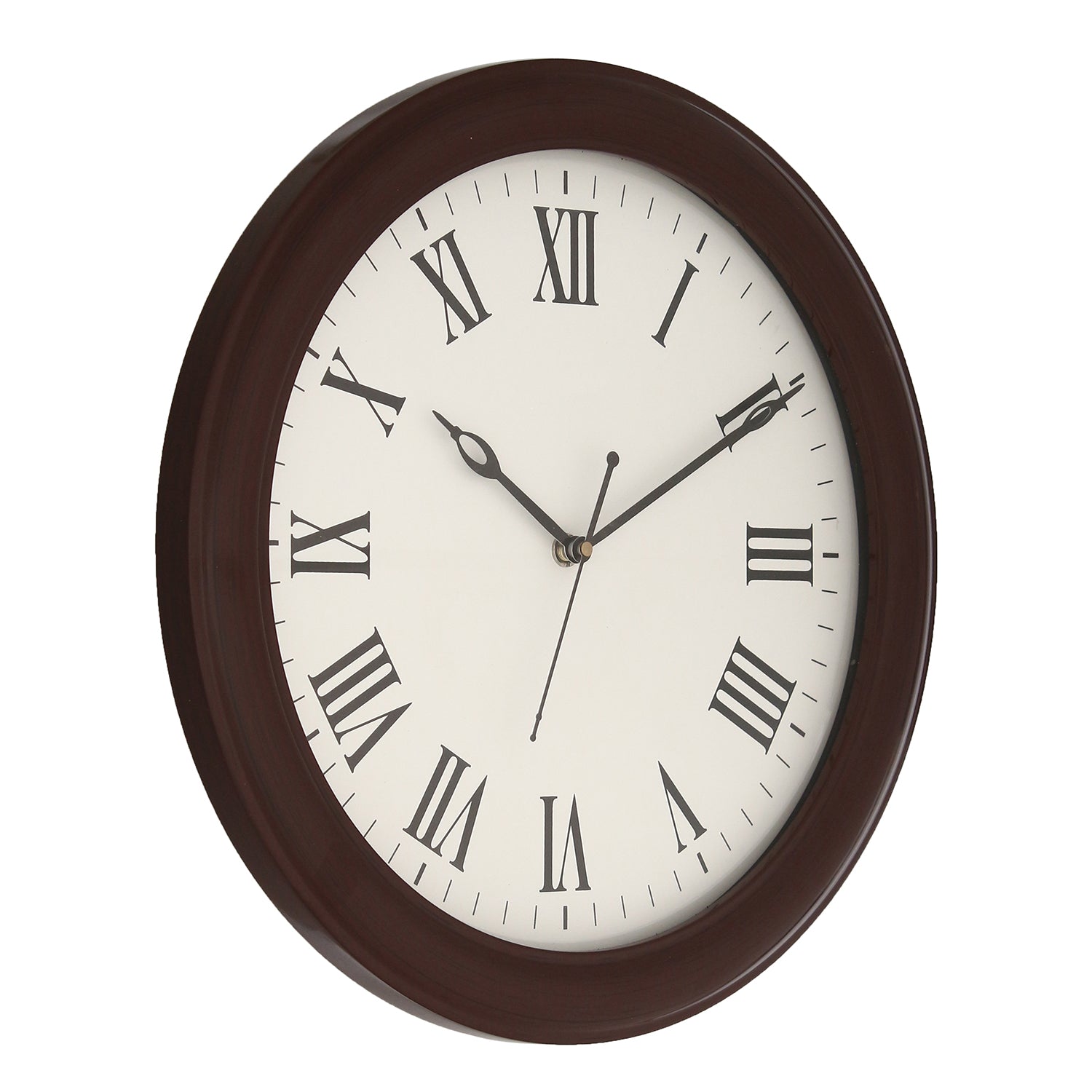 Brown Round Wooden Wall Clock 3