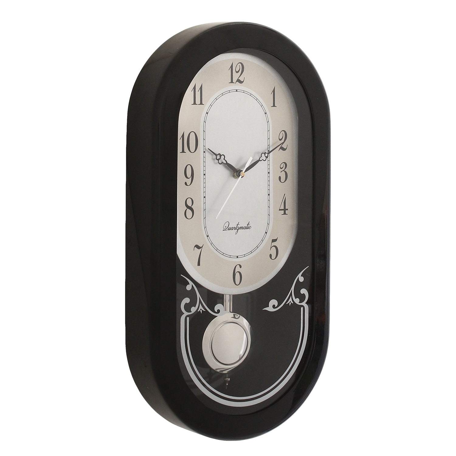 Oval Shape Designer Wooden Pendulum Wall Clock 3