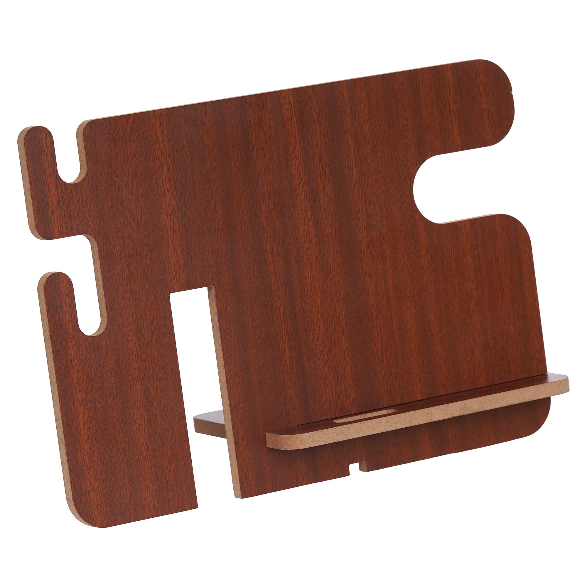 eCraftIndia Brown Wooden Multiutility Mobile, Watch, Specs, Key, Visiting Card Holder Desk Accessory 2