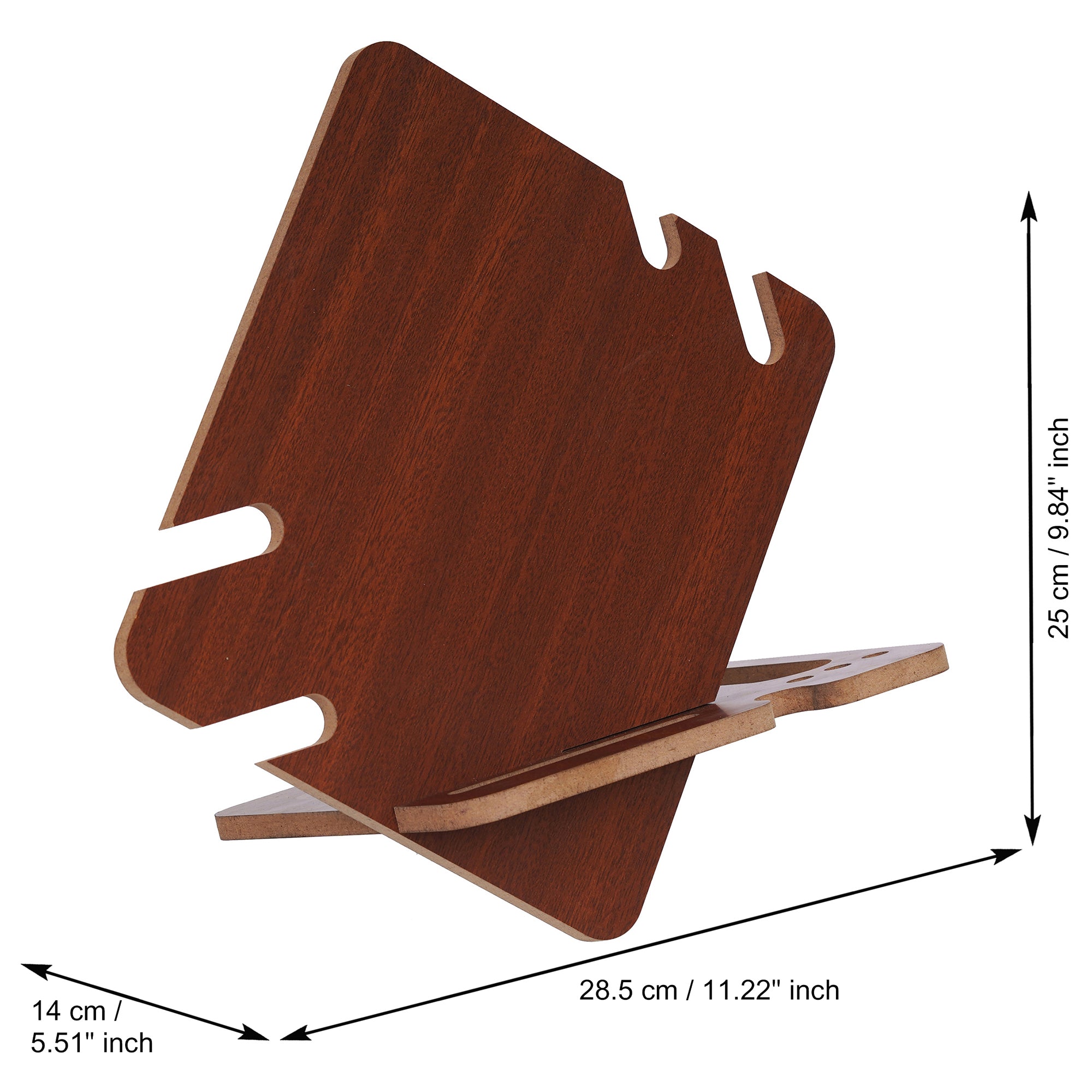 eCraftIndia Brown Wooden Multiutility Mobile, Watch, Specs, Pen, Visiting Card Holder Desk Accessory 3