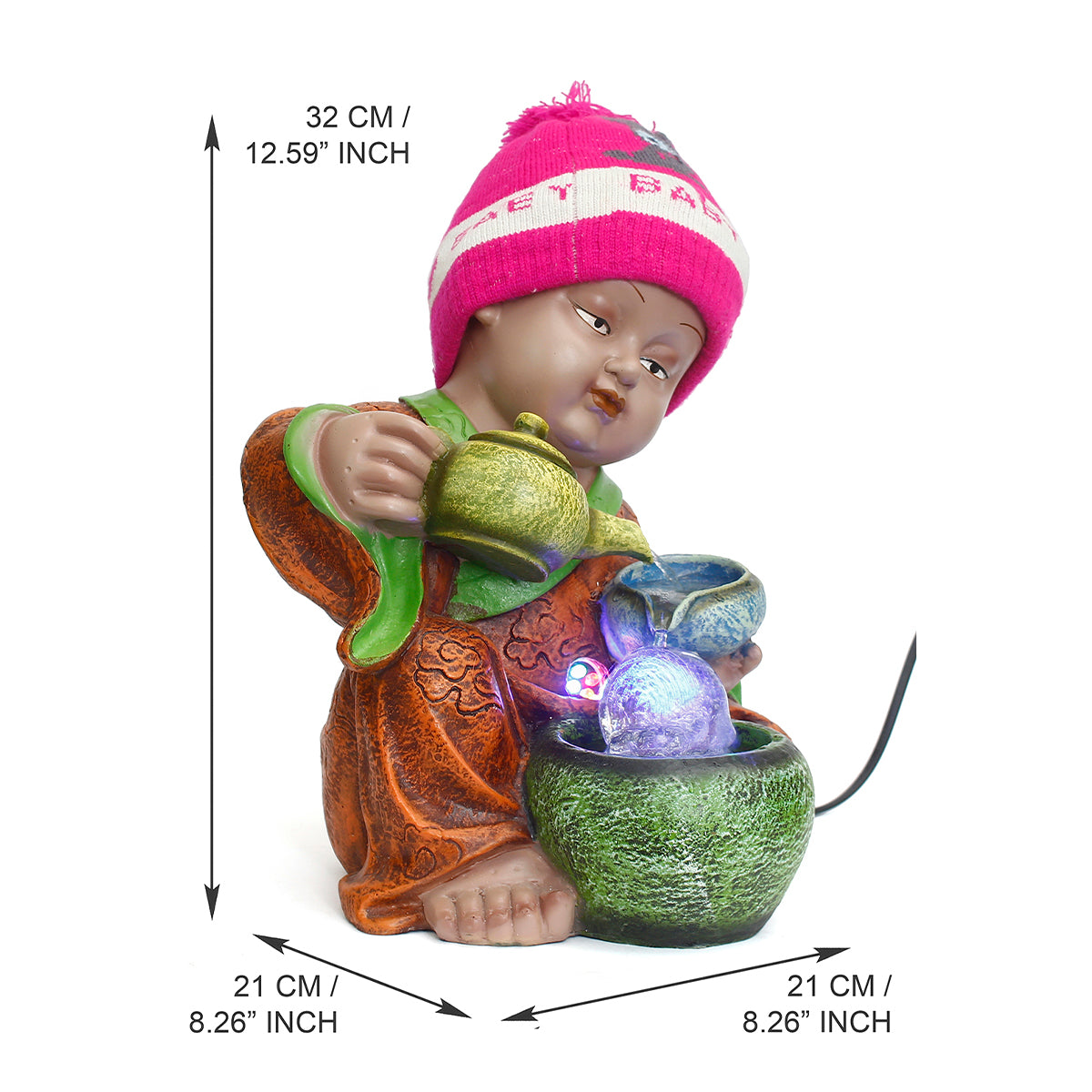Colorful Baby Polystone Water Fountain Showpiece 2
