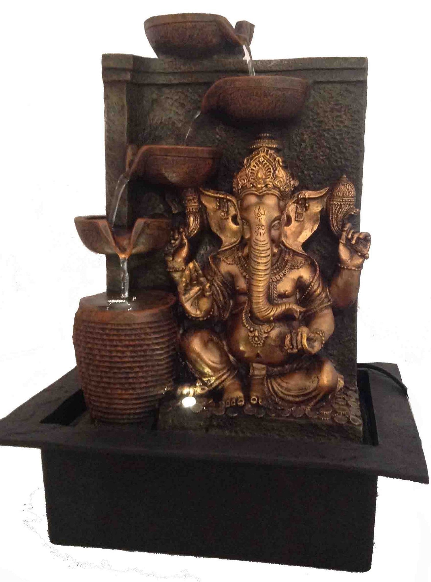 Golden Lord Ganesha Idol Water Fountain