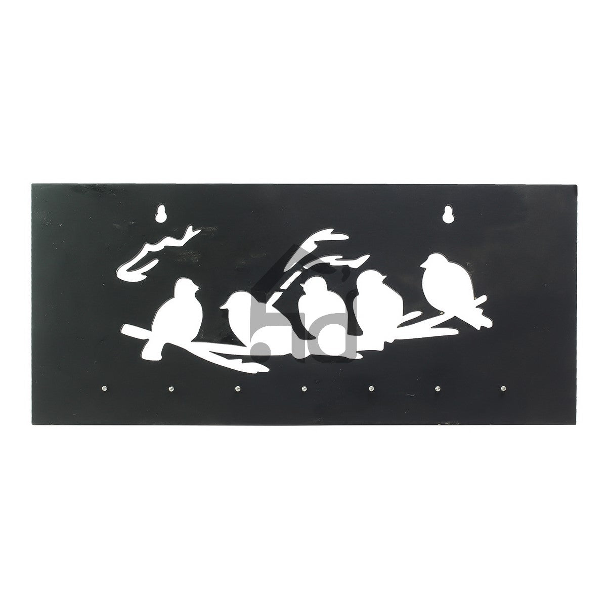 Brown Birds on Branches Theme Wooden Key Holder with 7 Hooks 4