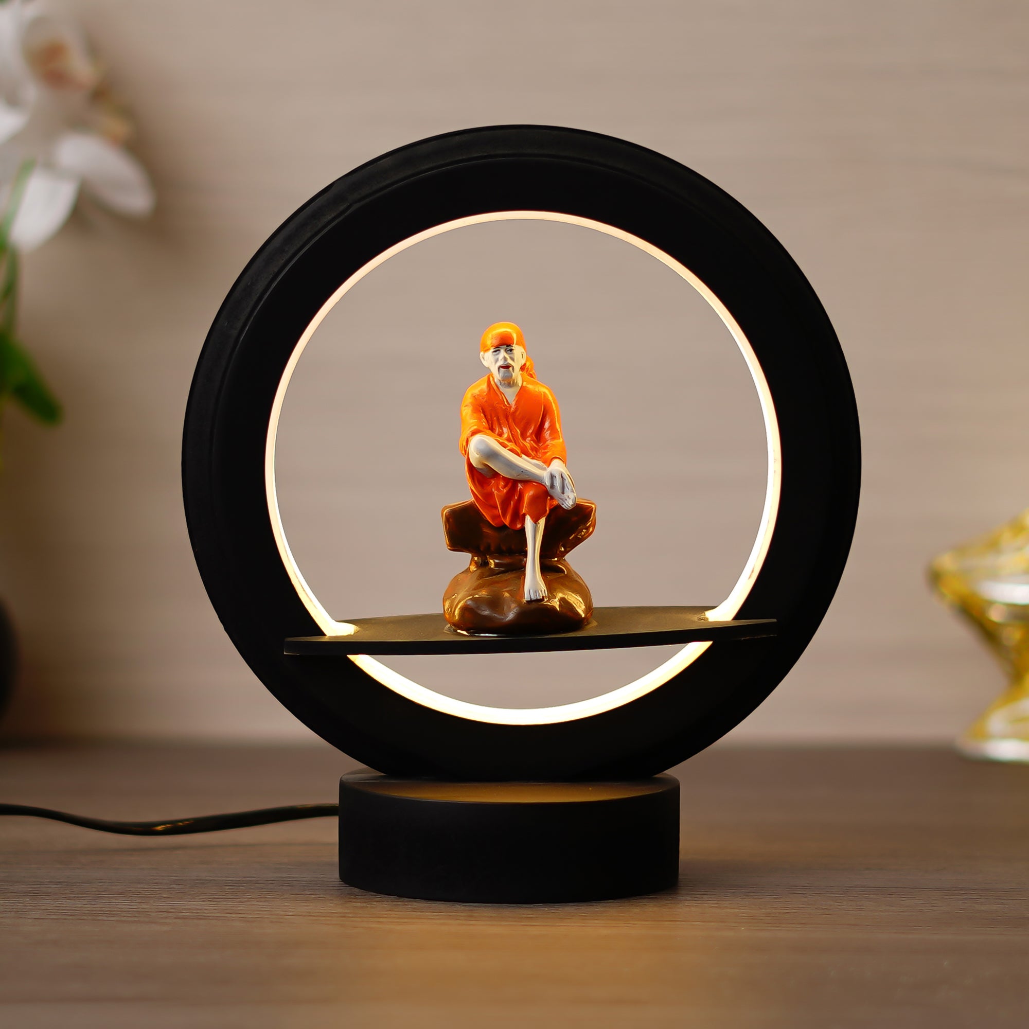Sai Baba Decorative Circular Night Lamp
