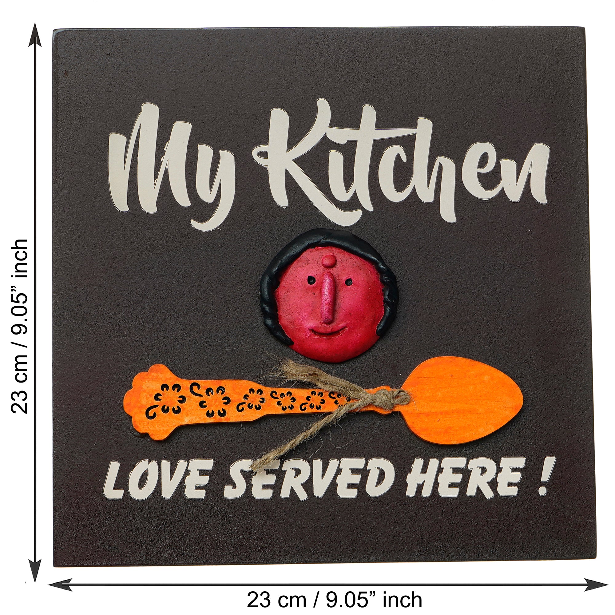 "My Kitchen, Love Served Here!" Mother's Love Theme Decorative Wooden Wall Hanging 3