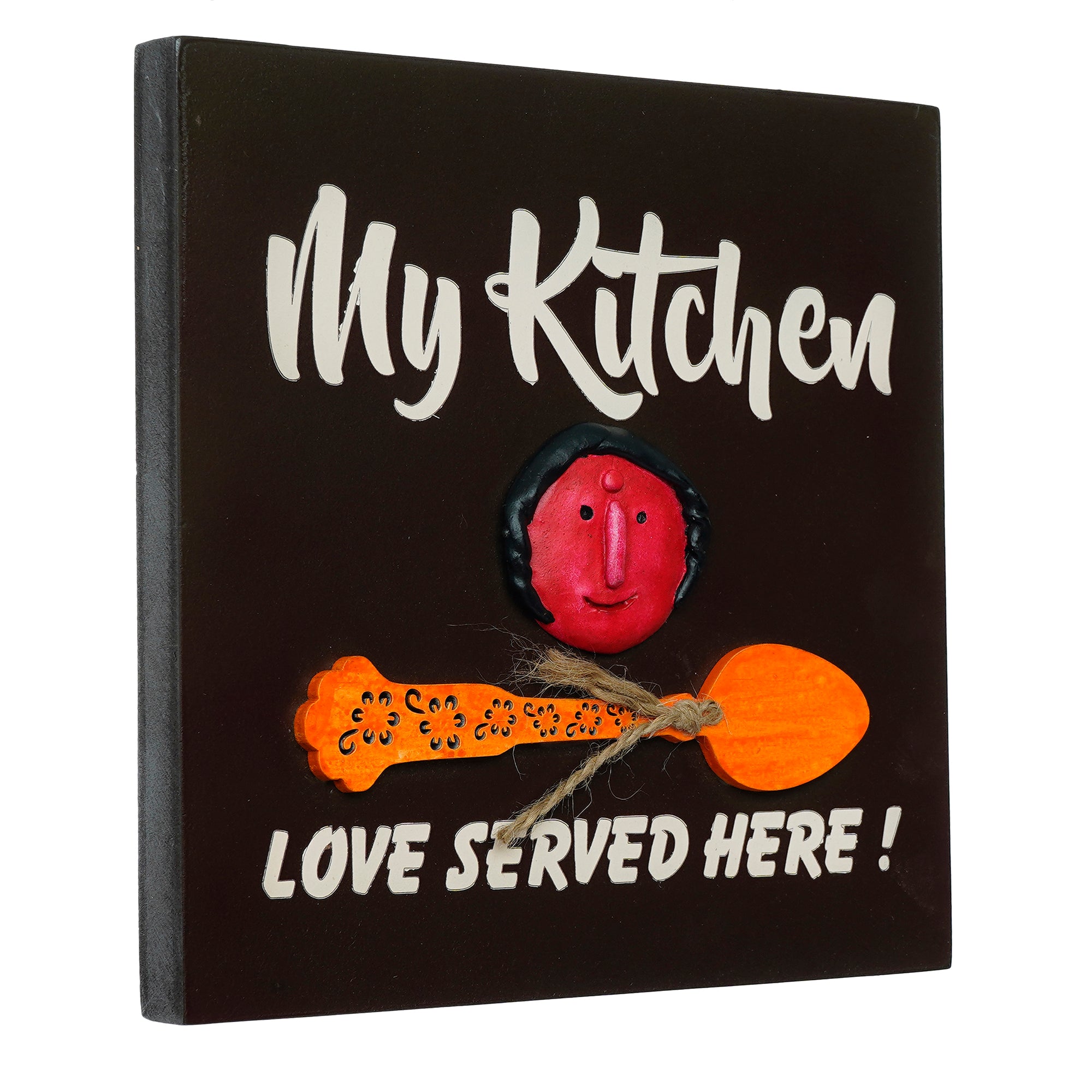 "My Kitchen, Love Served Here!" Mother's Love Theme Decorative Wooden Wall Hanging 4