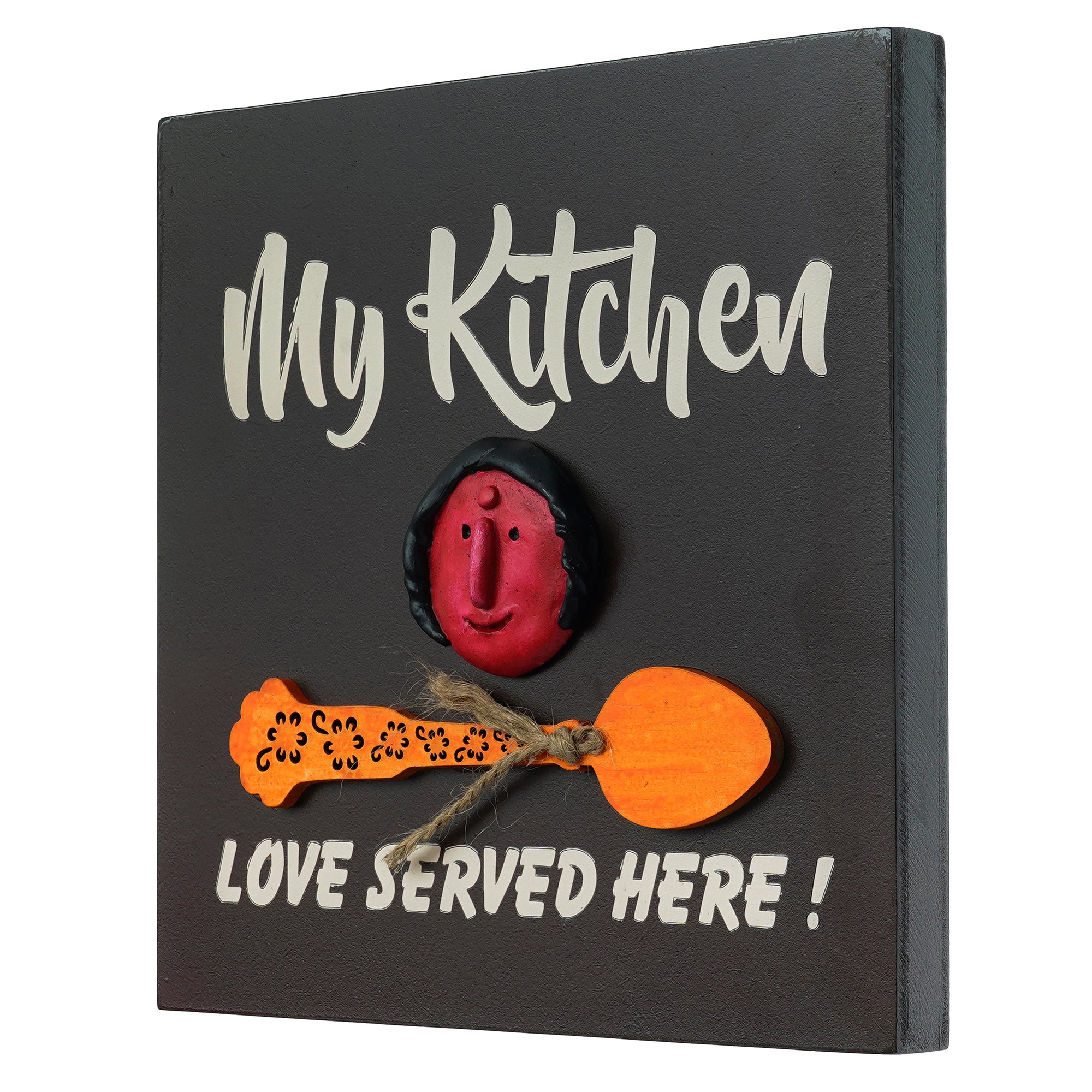 "My Kitchen, Love Served Here!" Mother's Love Theme Decorative Wooden Wall Hanging 5
