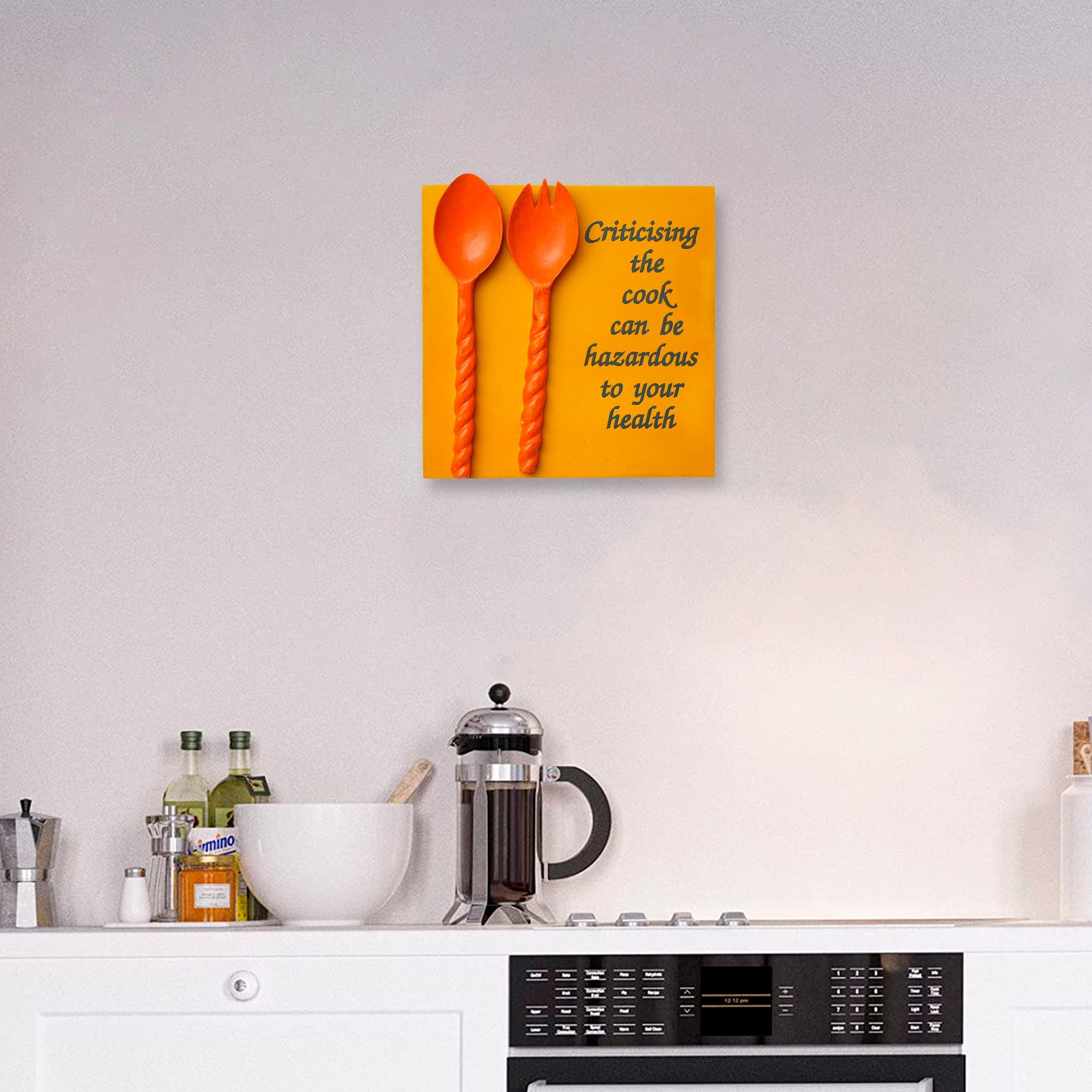 "Criticising the cook can be hazardous to your health" Kitchen Theme Decorative Wooden Wall Hanging 1