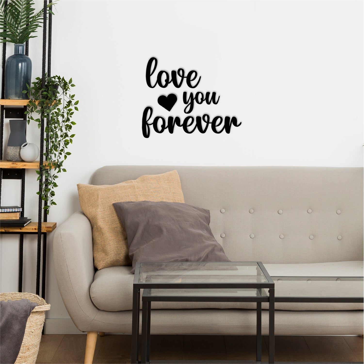 Love You Forever Black Engineered Wood Wall Art Cutout, Ready To Hang Home Decor 4