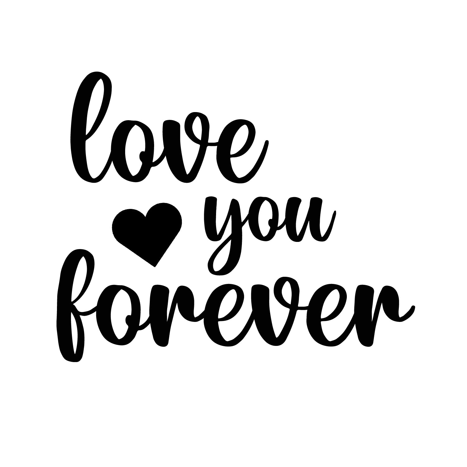 Love You Forever Black Engineered Wood Wall Art Cutout, Ready To Hang Home Decor